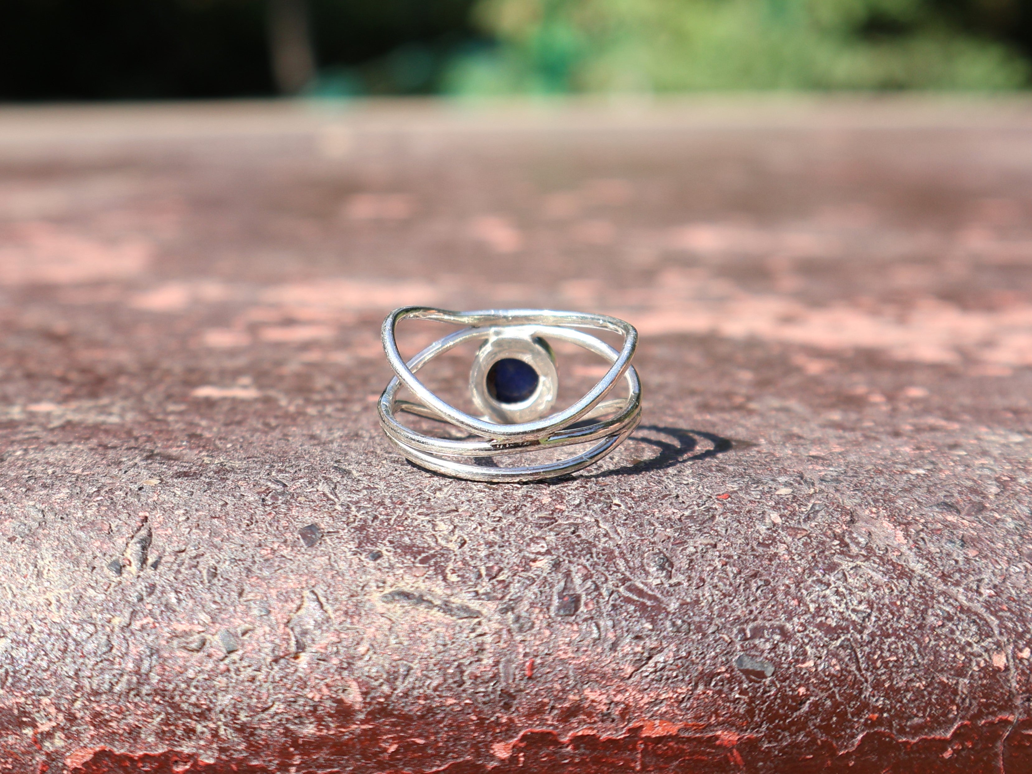 Lapislazuli 925er Sterling Silber Cocktailring Handgemachter Statement-Ring Zierlicher Ring Edelsteinring Geschenk für sie