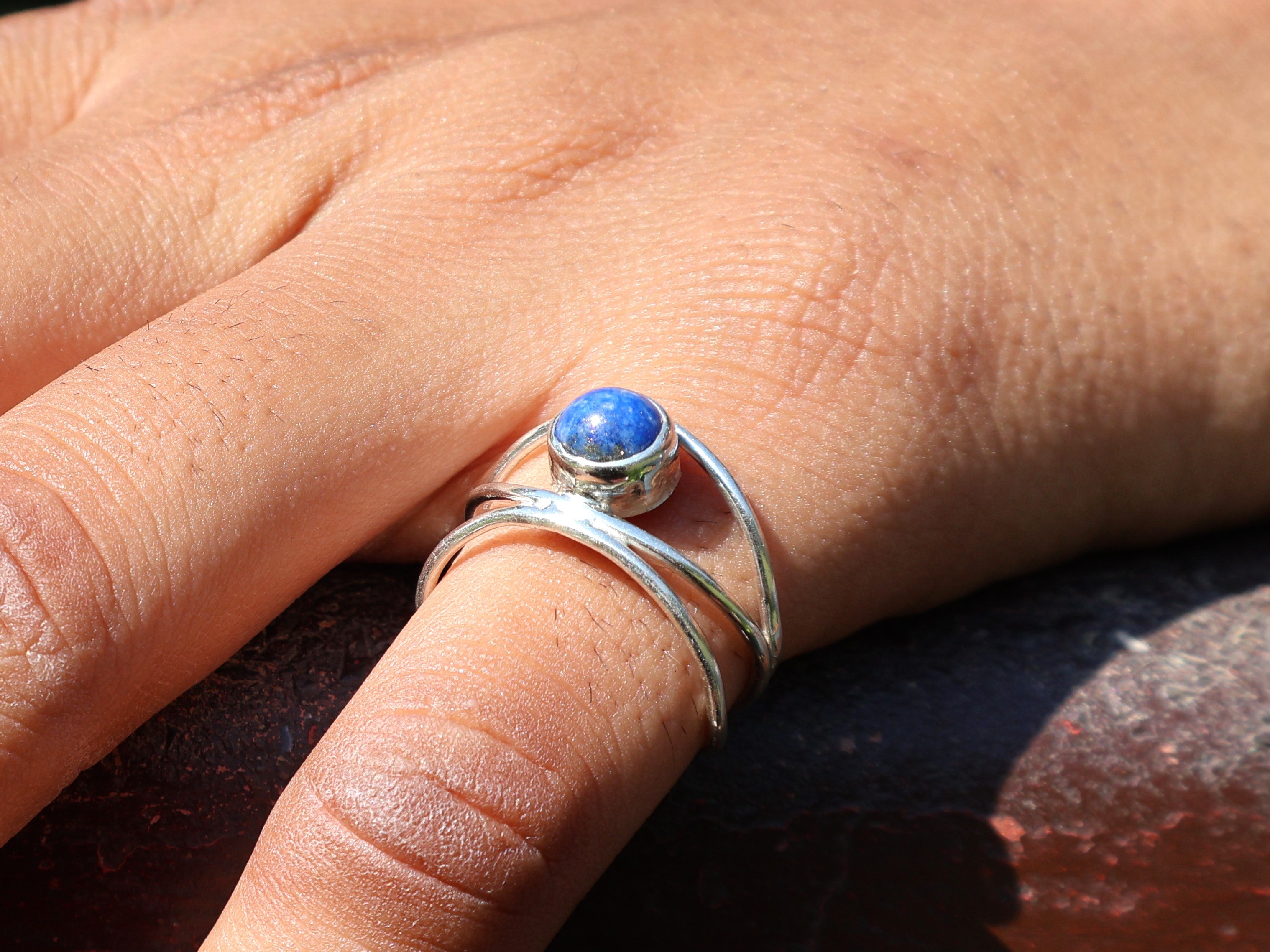 Lapislazuli 925er Sterling Silber Cocktailring Handgemachter Statement-Ring Zierlicher Ring Edelsteinring Geschenk für sie
