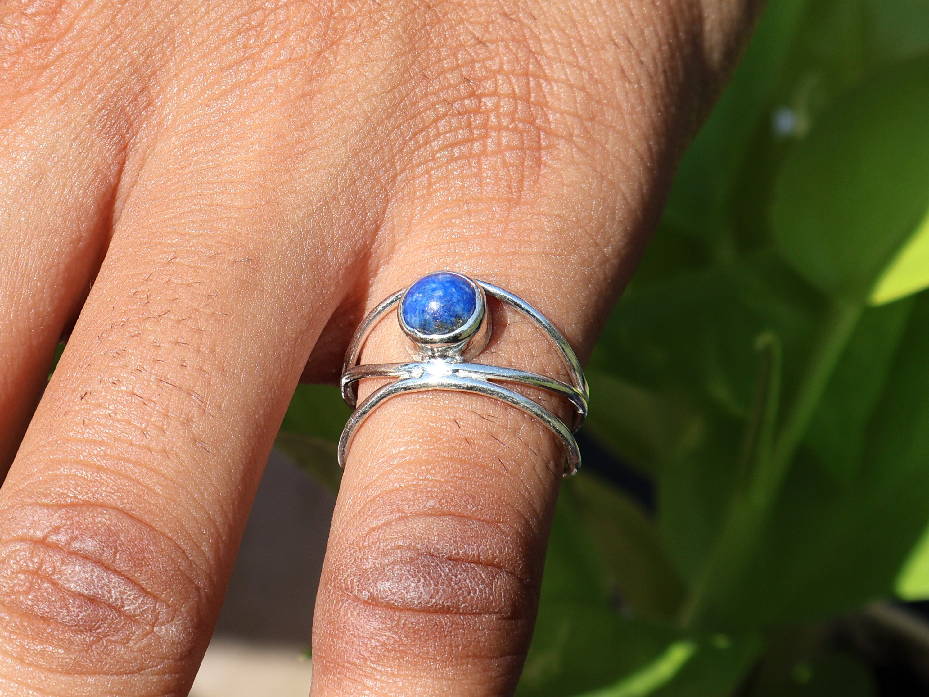 Lapislazuli 925er Sterling Silber Cocktailring Handgemachter Statement-Ring Zierlicher Ring Edelsteinring Geschenk für sie
