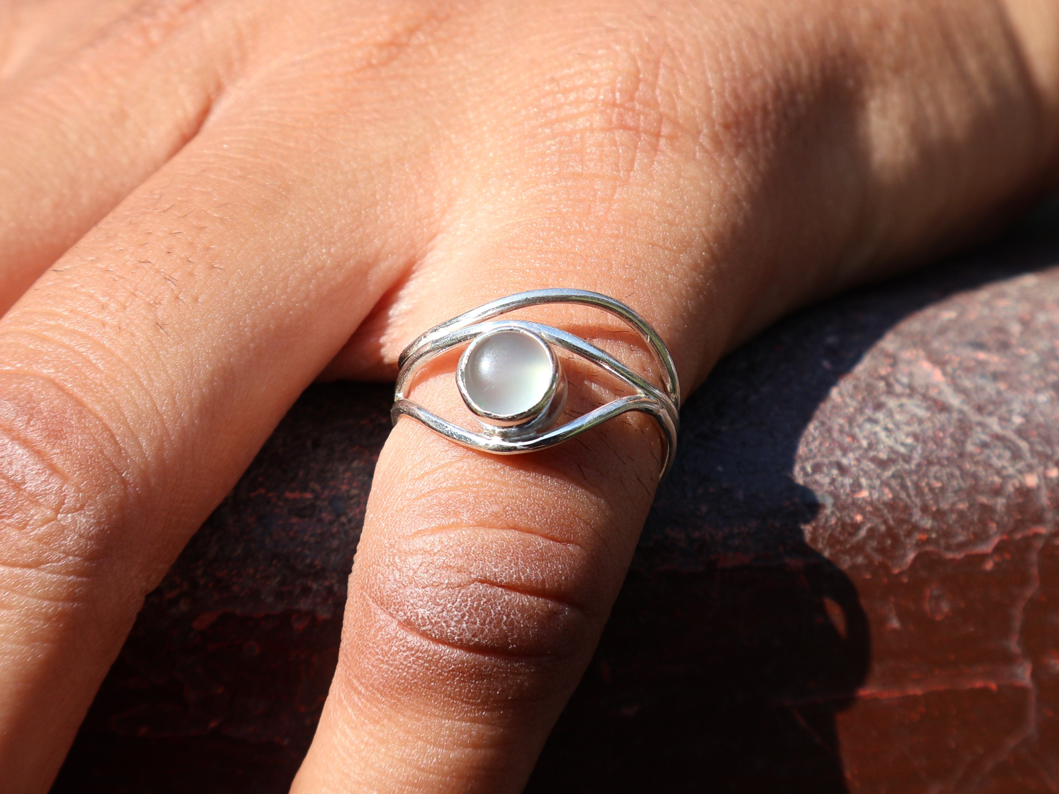 Aqua Chalcedon Ring 925 Sterling Silber Ring Boho März Geburtsstein Ring Blauer Chalcedon Handgemachter Statement Silberring