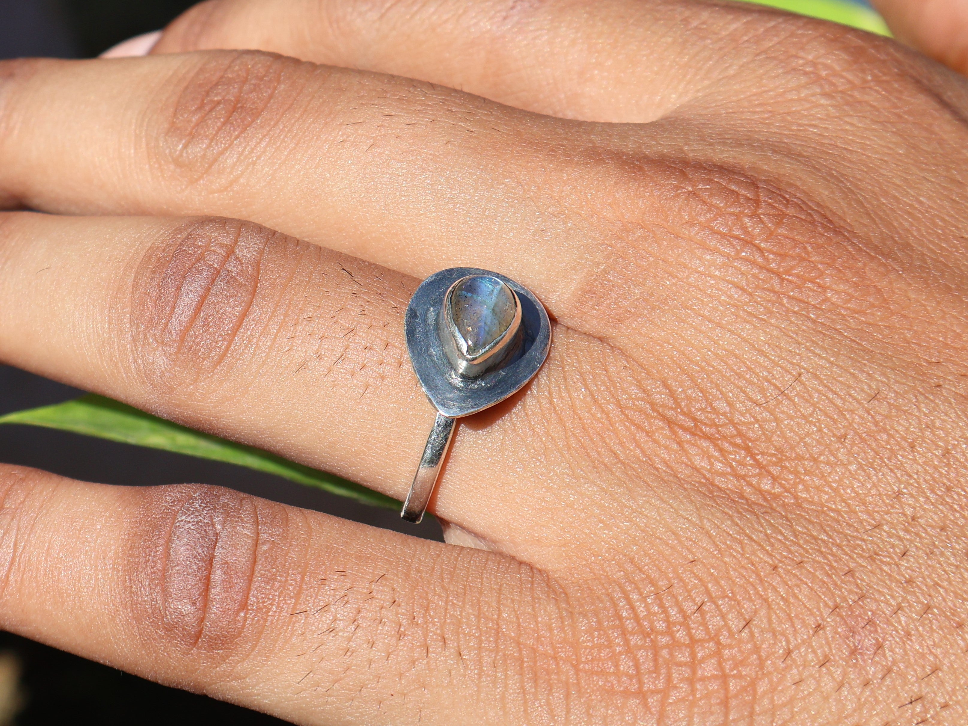 Labradorit Ring 925 Sterling Silber Ring Blauer Feuerstein Birnenform Edelstein Ring Boho Ring Geschenk Für Sie