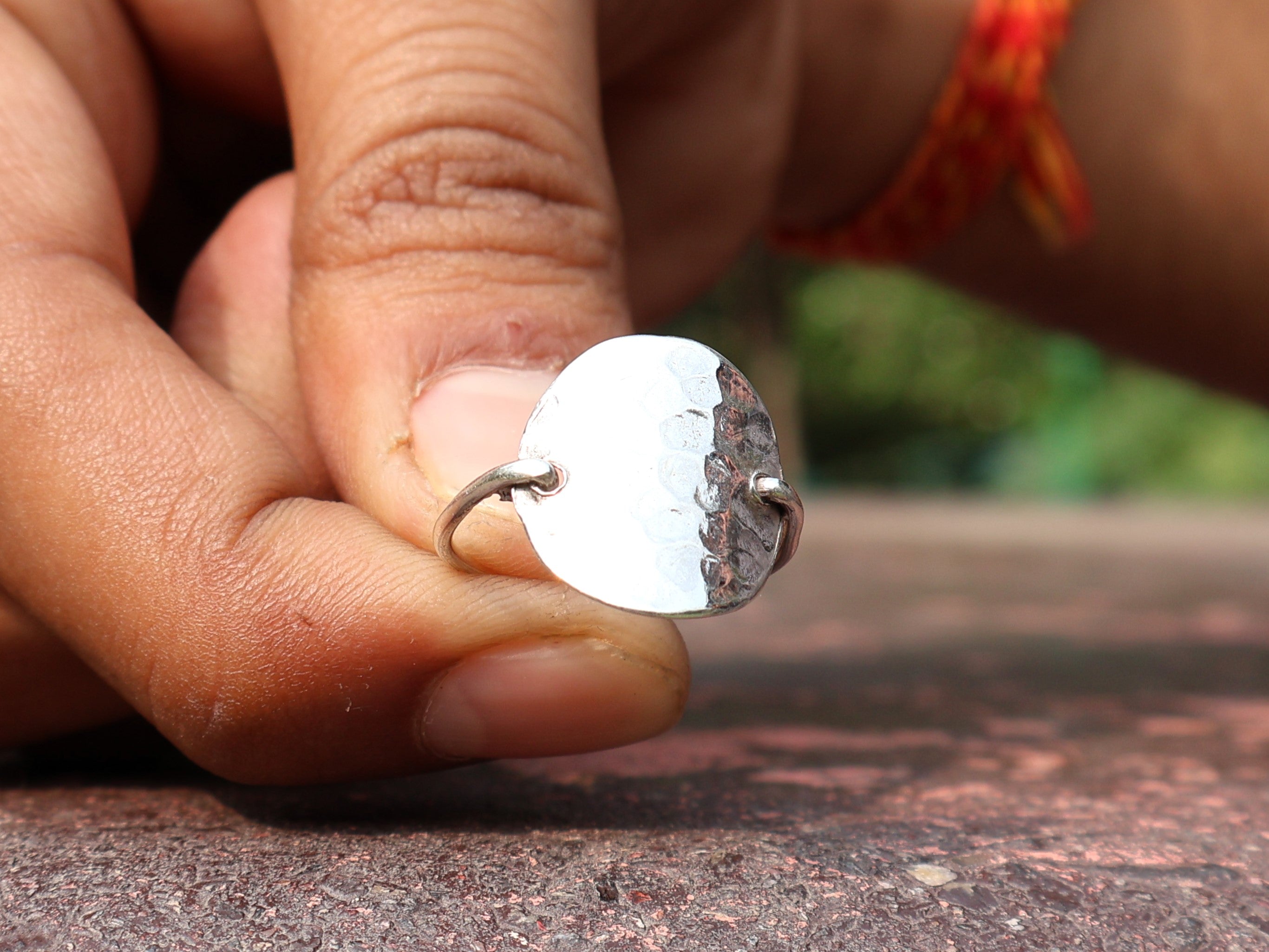 Gehamerde Bandring 925 Zilveren Ring Boho Stapelring Alledaagse Handgemaakte Ring Cadeau Voor Haar