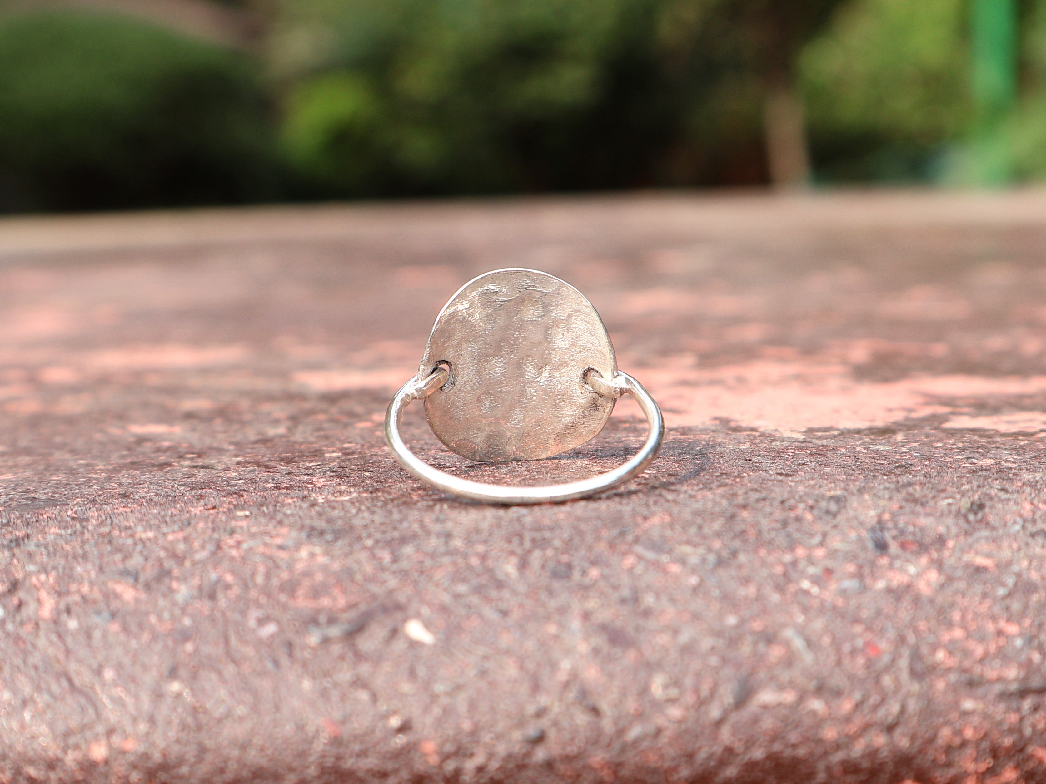 Gehamerde Bandring 925 Zilveren Ring Boho Stapelring Alledaagse Handgemaakte Ring Cadeau Voor Haar