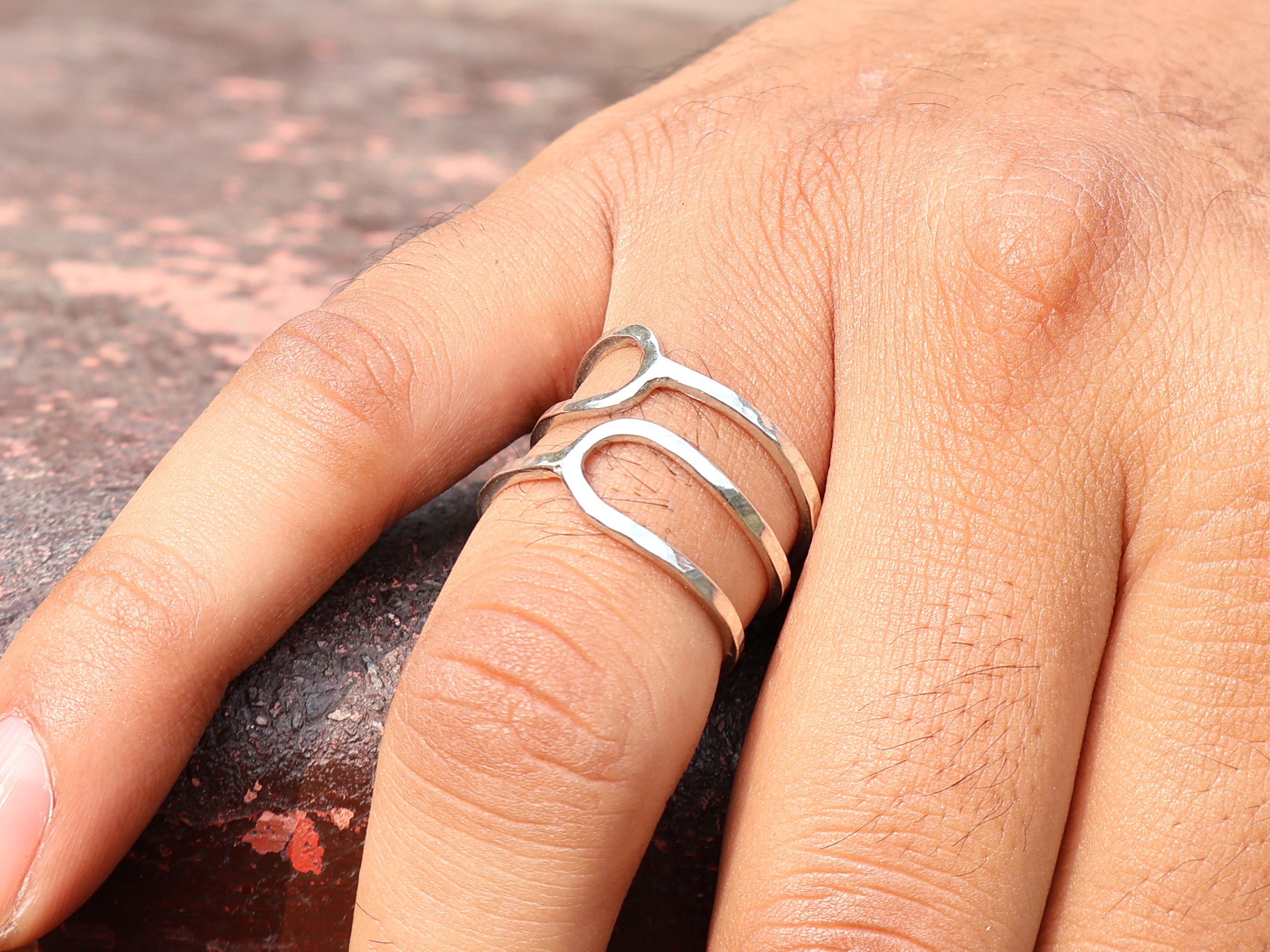 Gehämmerter Spiralring 925 Silberring Boho Statement Ring Alltag Handgemachter Ring Geschenk für Sie