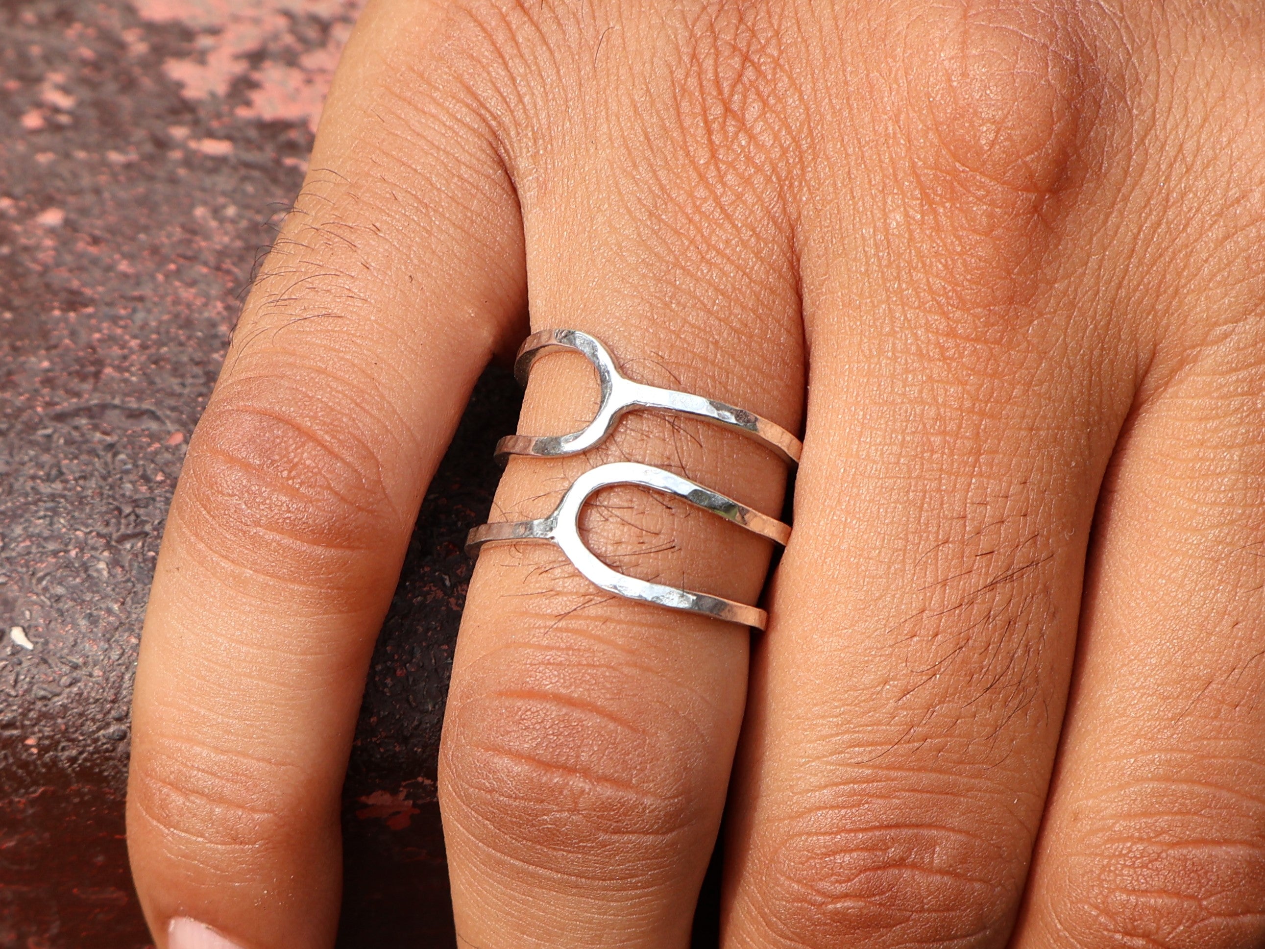 Gehämmerter Spiralring 925 Silberring Boho Statement Ring Alltag Handgemachter Ring Geschenk für Sie