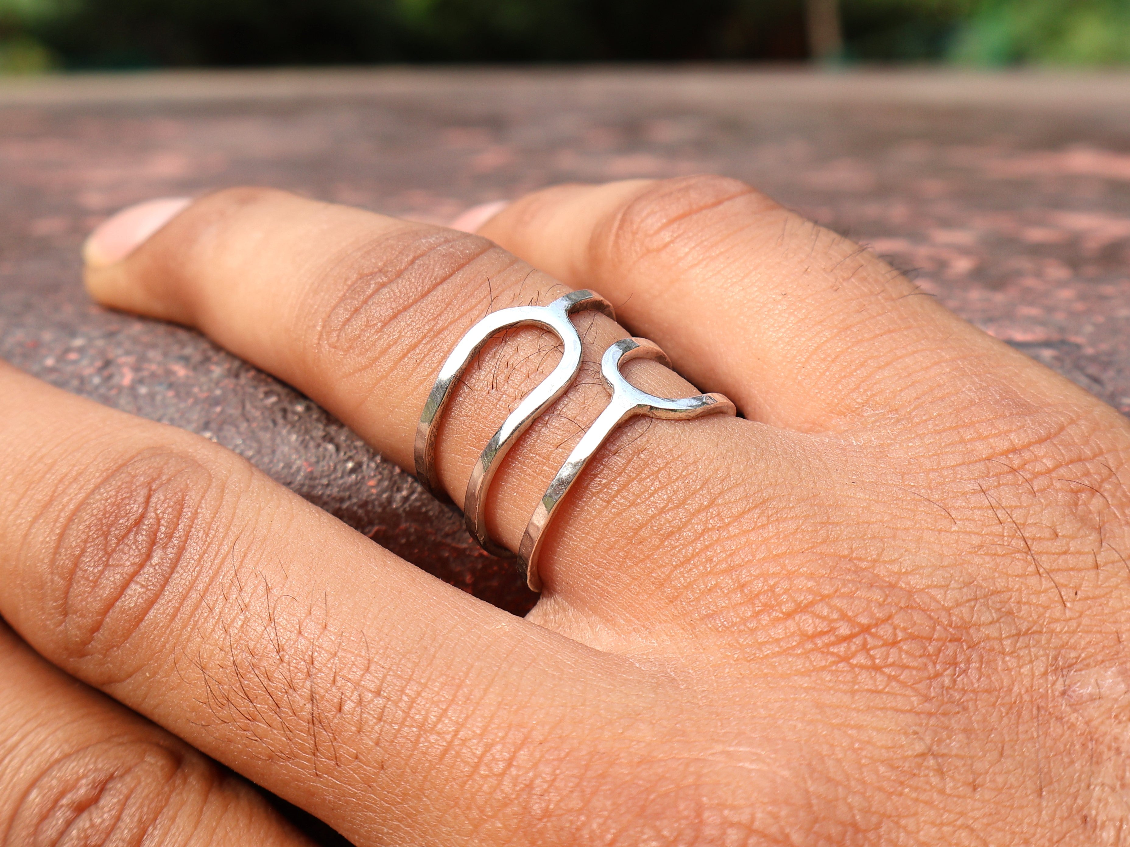 Gehämmerter Spiralring 925 Silberring Boho Statement Ring Alltag Handgemachter Ring Geschenk für Sie