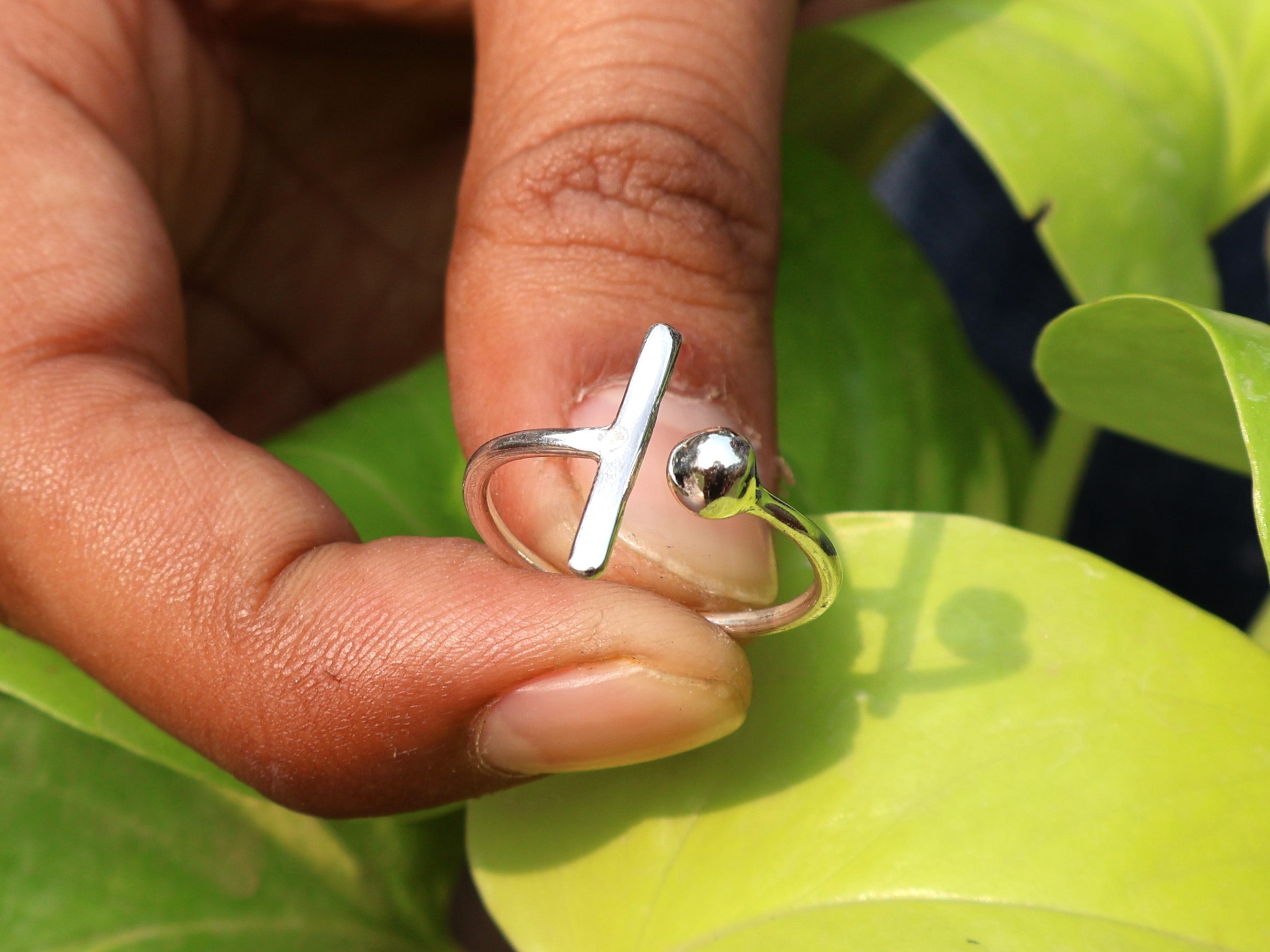 Offener Ring, zarter Damenring, Stapelring, 925er Silberring, einzigartiger Stäbchenring, verstellbarer moderner Ring