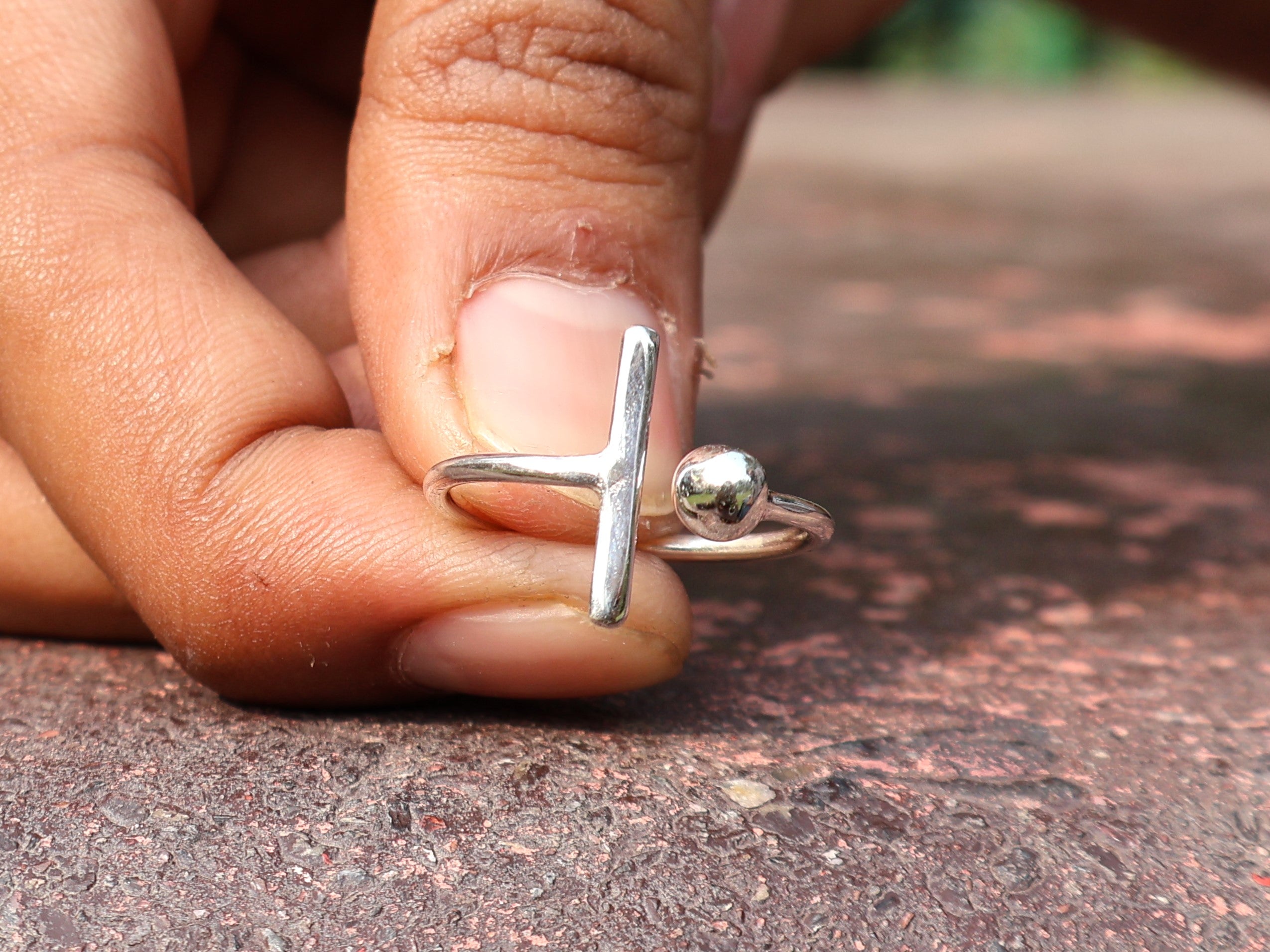 Offener Ring, zarter Damenring, Stapelring, 925er Silberring, einzigartiger Stäbchenring, verstellbarer moderner Ring