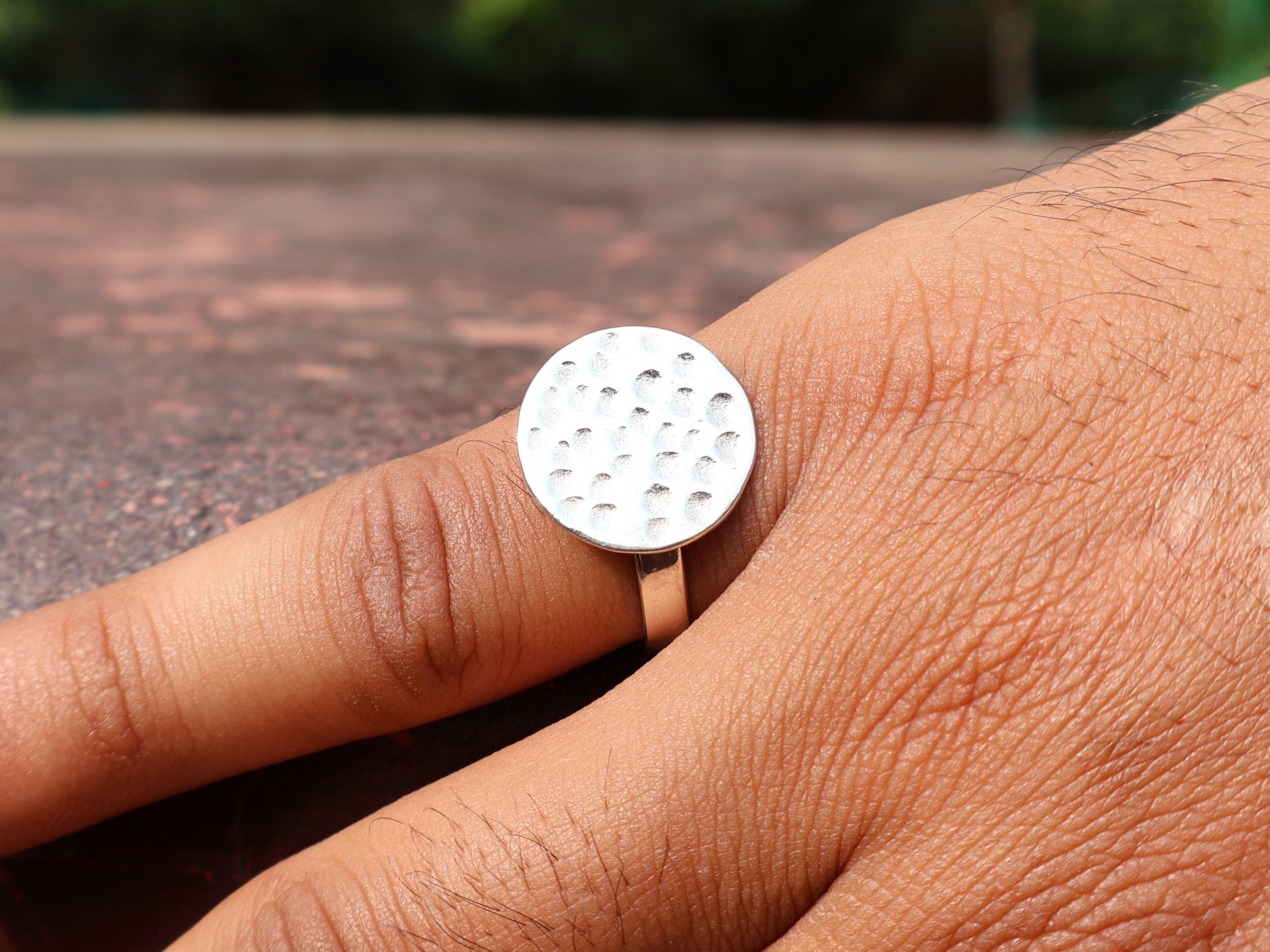 Gehämmerter Kreisring 925 Sterling Silber Ring Statement-Ring Silber gehämmerter Ring Geschenk für Sie
