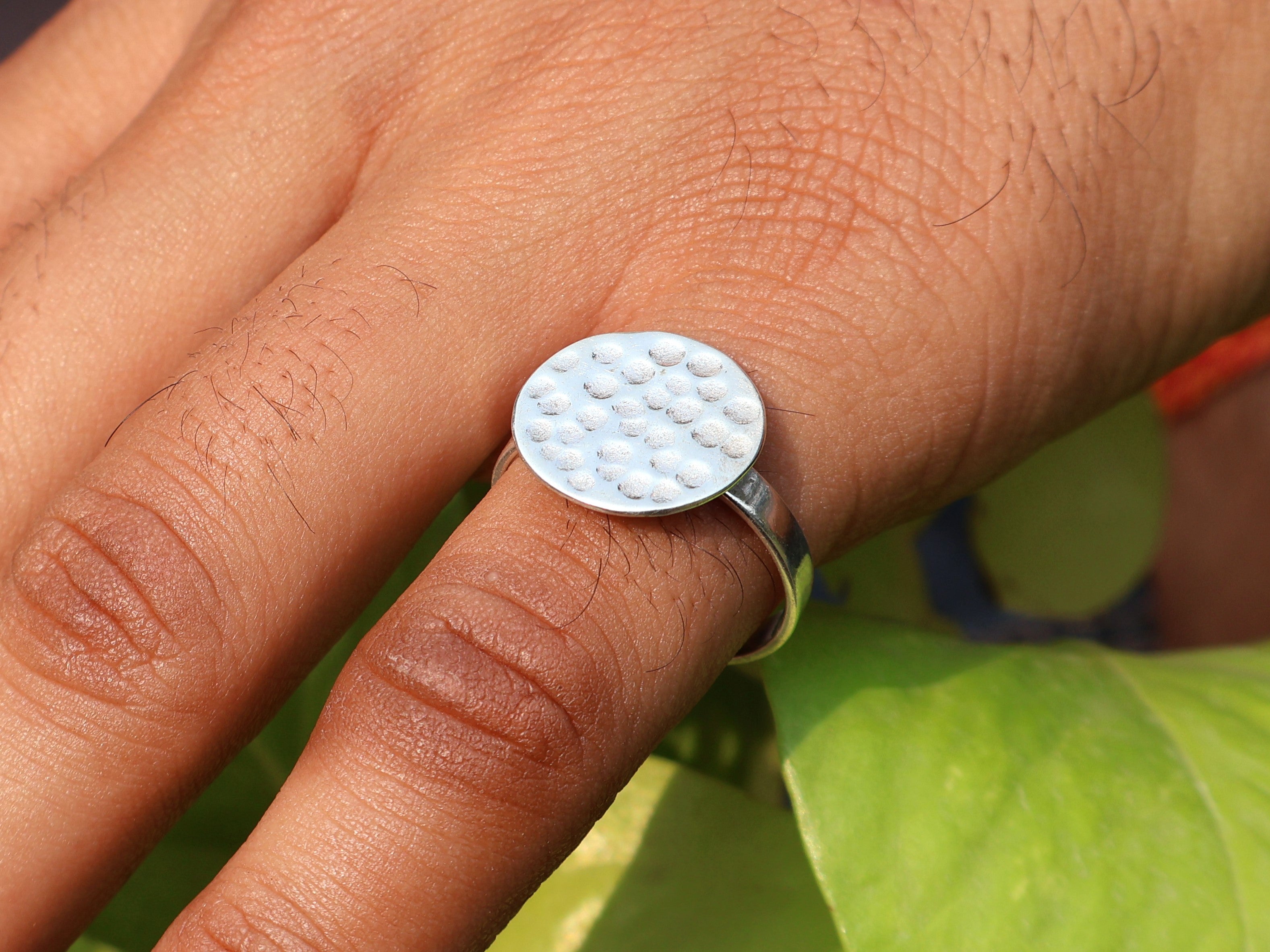 Gehämmerter Kreisring 925 Sterling Silber Ring Statement-Ring Silber gehämmerter Ring Geschenk für Sie