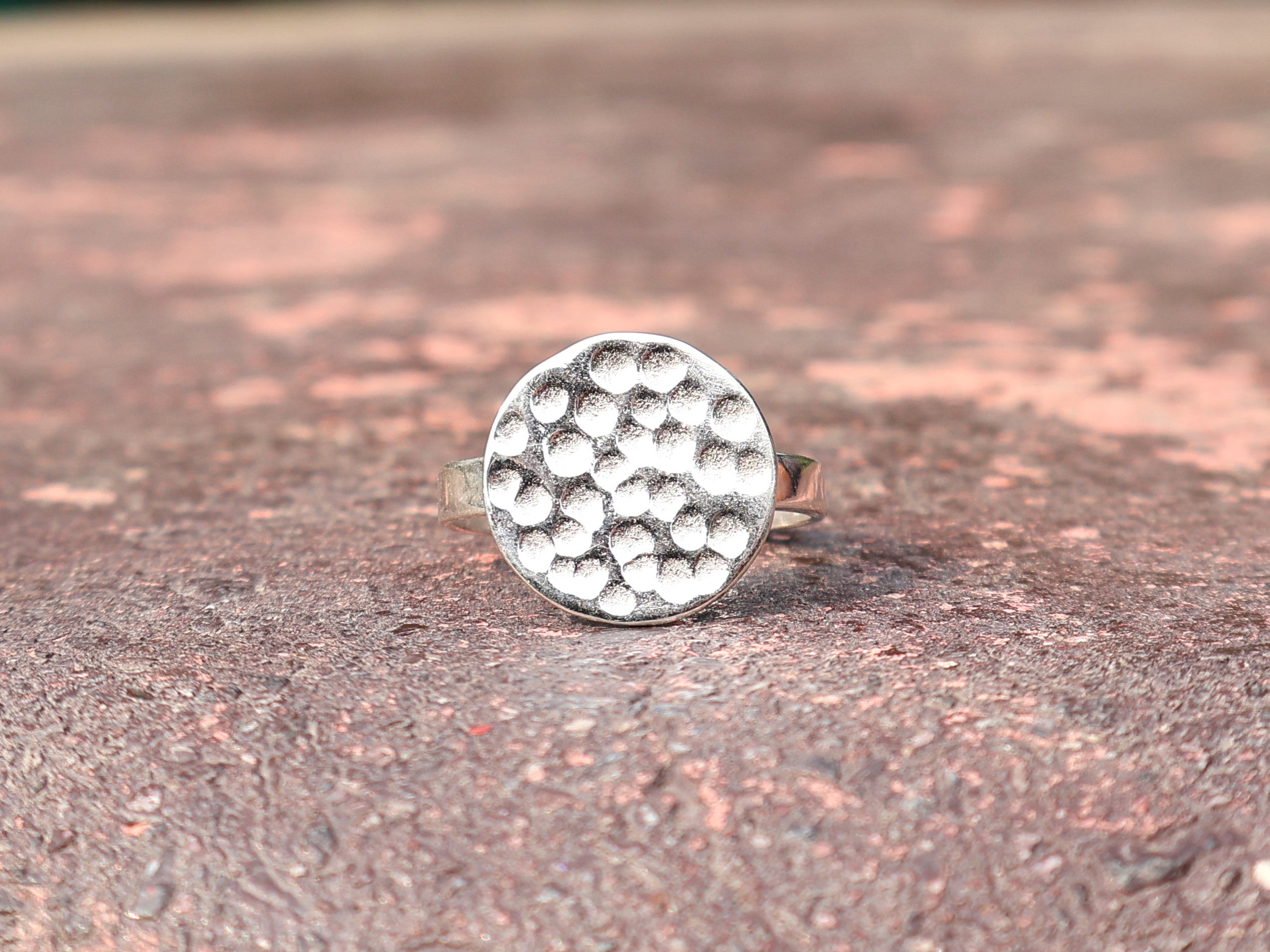 Gehämmerter Kreisring 925 Sterling Silber Ring Statement-Ring Silber gehämmerter Ring Geschenk für Sie