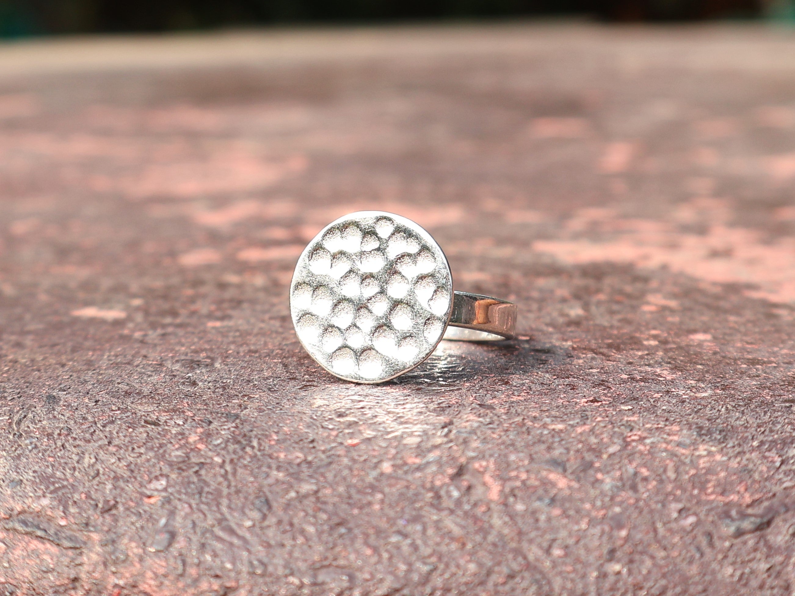 Gehämmerter Kreisring 925 Sterling Silber Ring Statement-Ring Silber gehämmerter Ring Geschenk für Sie