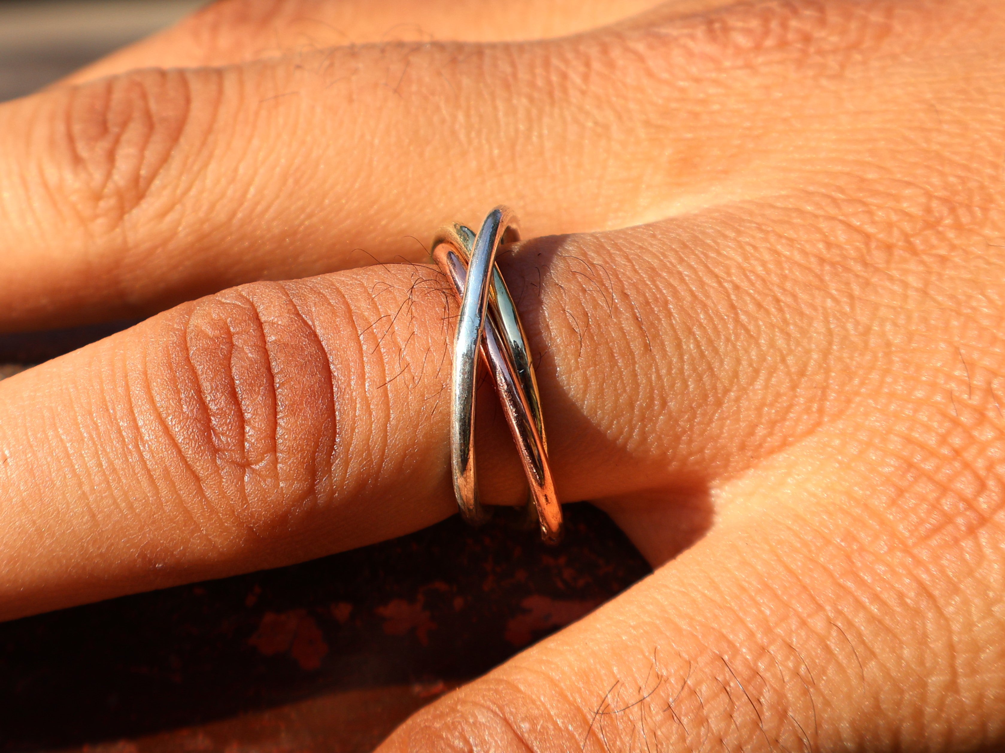 Drievoudige Band Ring 925 Sterling Zilveren Statement Ring Handgemaakte Ring Cadeau voor Haar Multi Band Ring