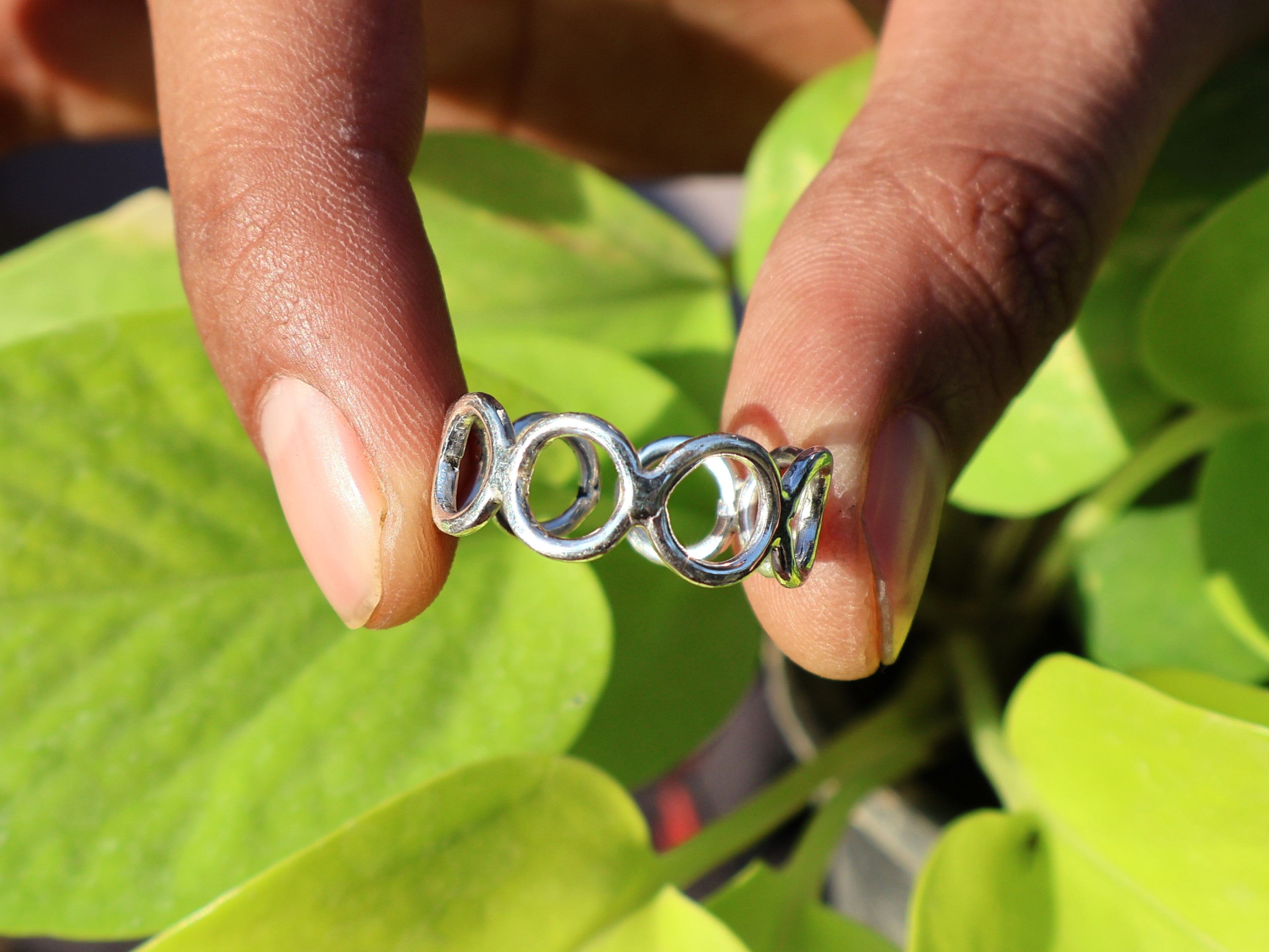 Offener Kreis Bandring 925er Sterlingsilber Handgemachter Silberbandring Silberschmuck Geschenk für sie Multi-Kreisring