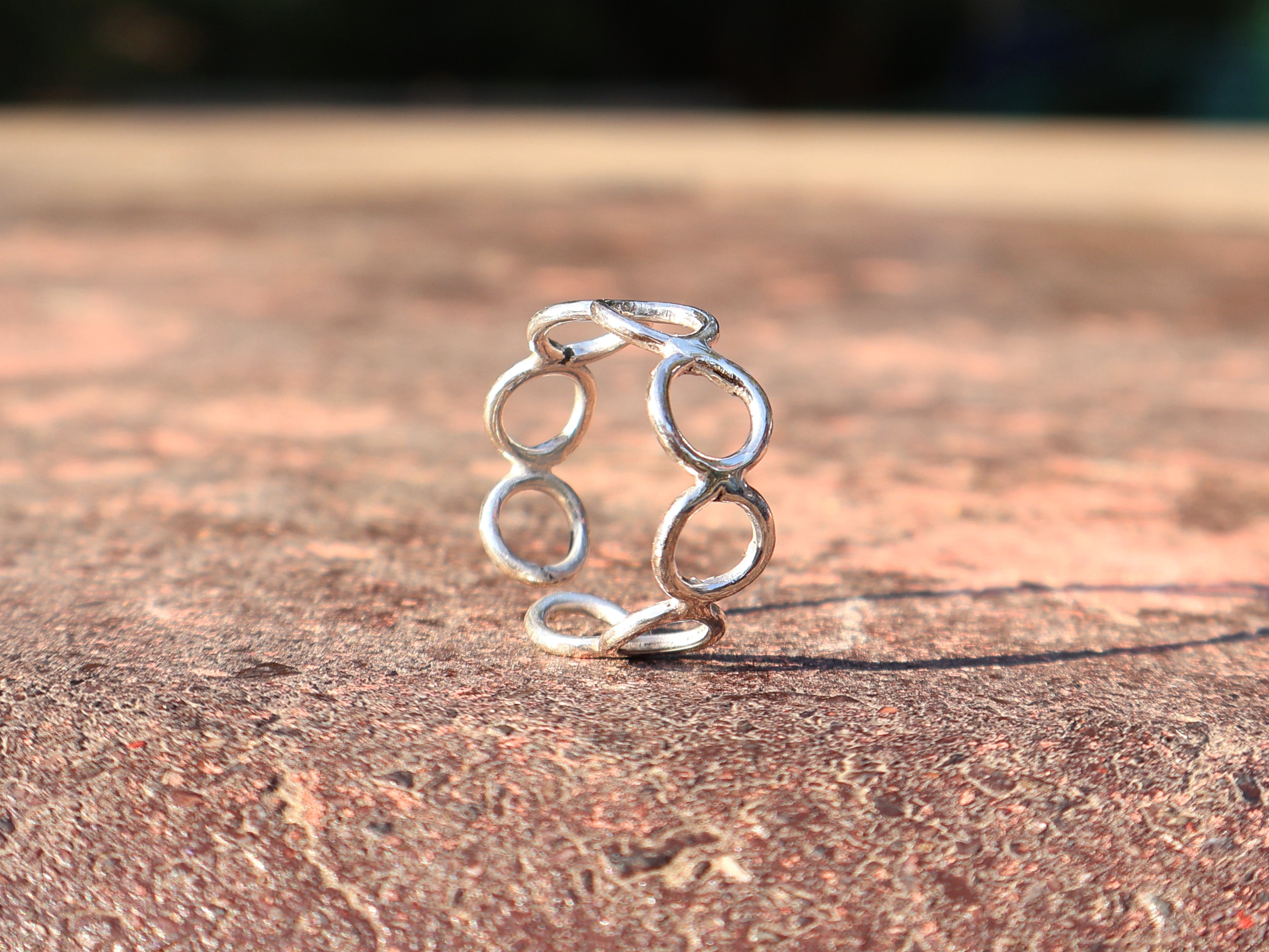 Offener Kreis Bandring 925er Sterlingsilber Handgemachter Silberbandring Silberschmuck Geschenk für sie Multi-Kreisring
