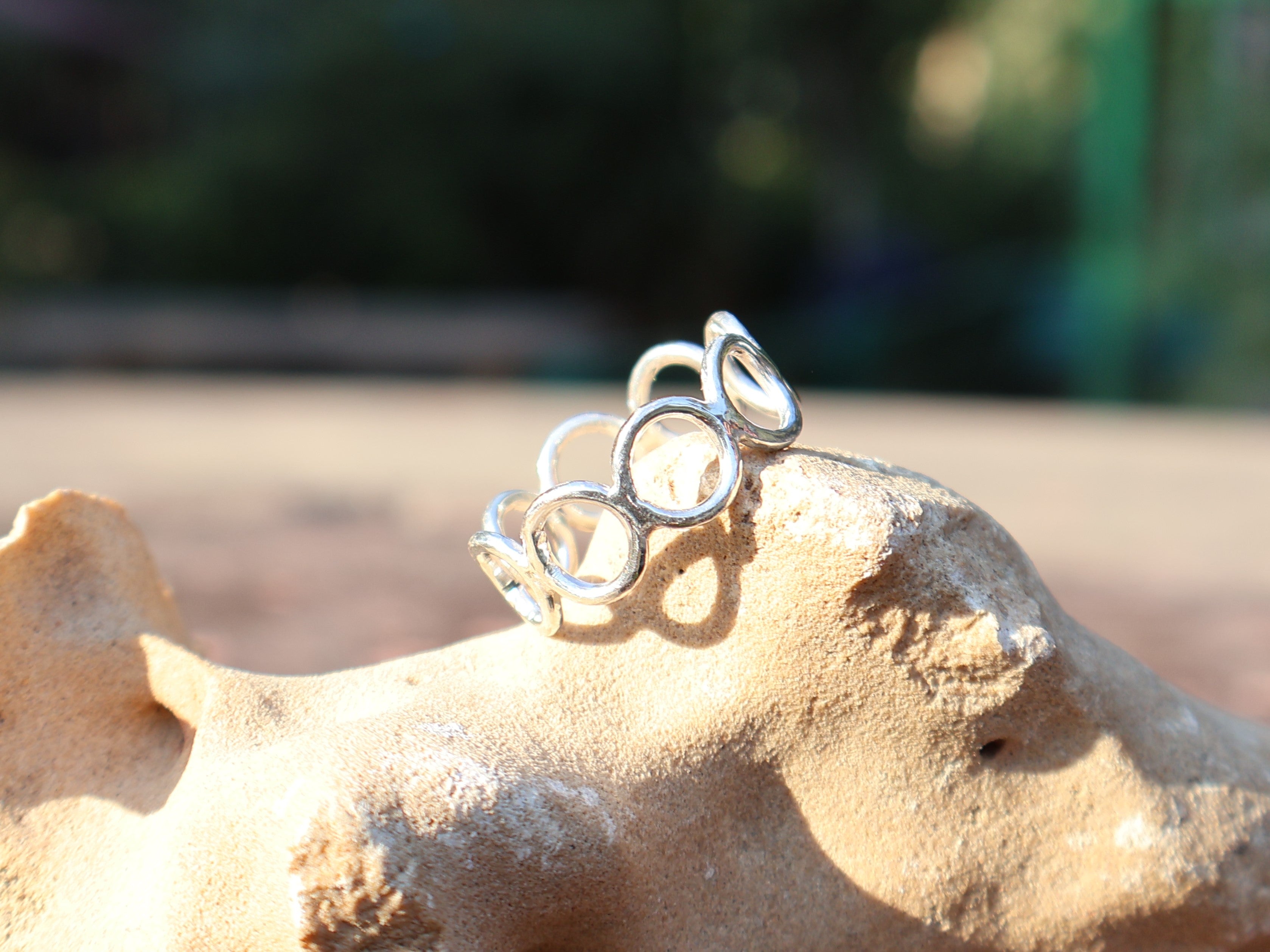 Offener Kreis Bandring 925er Sterlingsilber Handgemachter Silberbandring Silberschmuck Geschenk für sie Multi-Kreisring