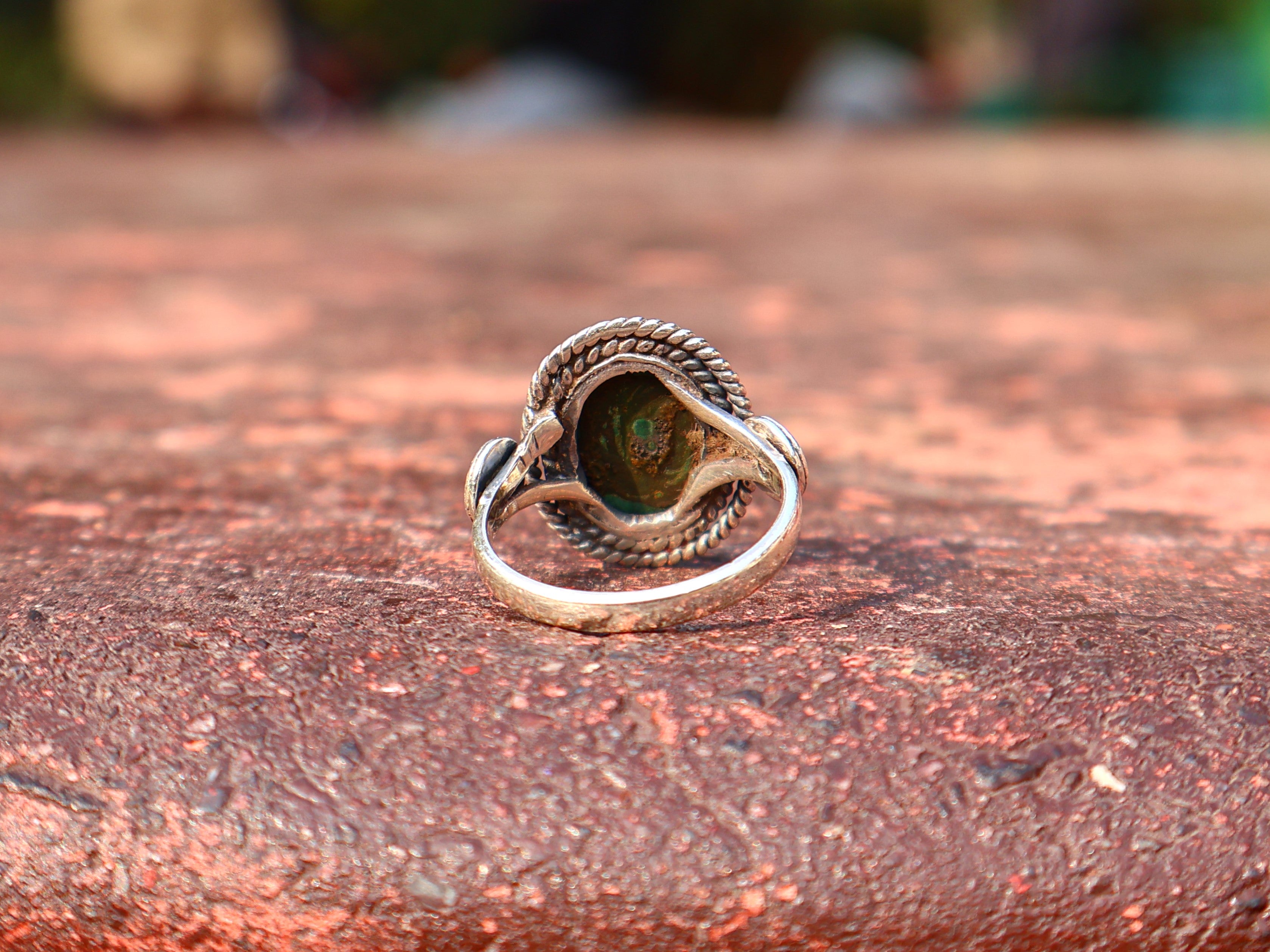 Ovaler echter Malachitring Edelsteinring Geburtssteinring Versprechensring Zierlicher Silberring Geschenk für Sie