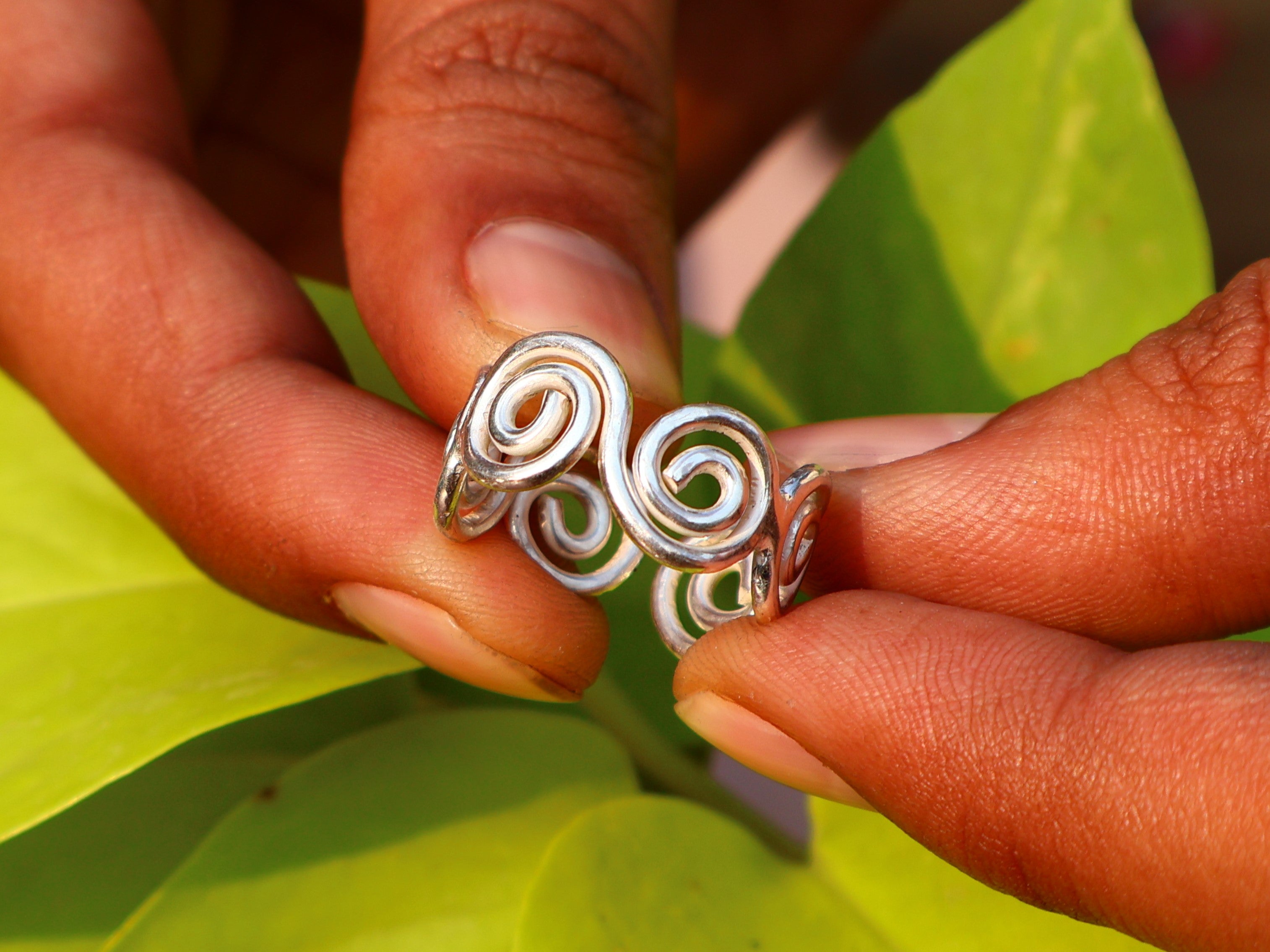 Handgemachter Silberspiralring 925 Sterling Silber Spiral Schmuck Damenring Einzigartiger Statement-Ring Schmuck für Sie