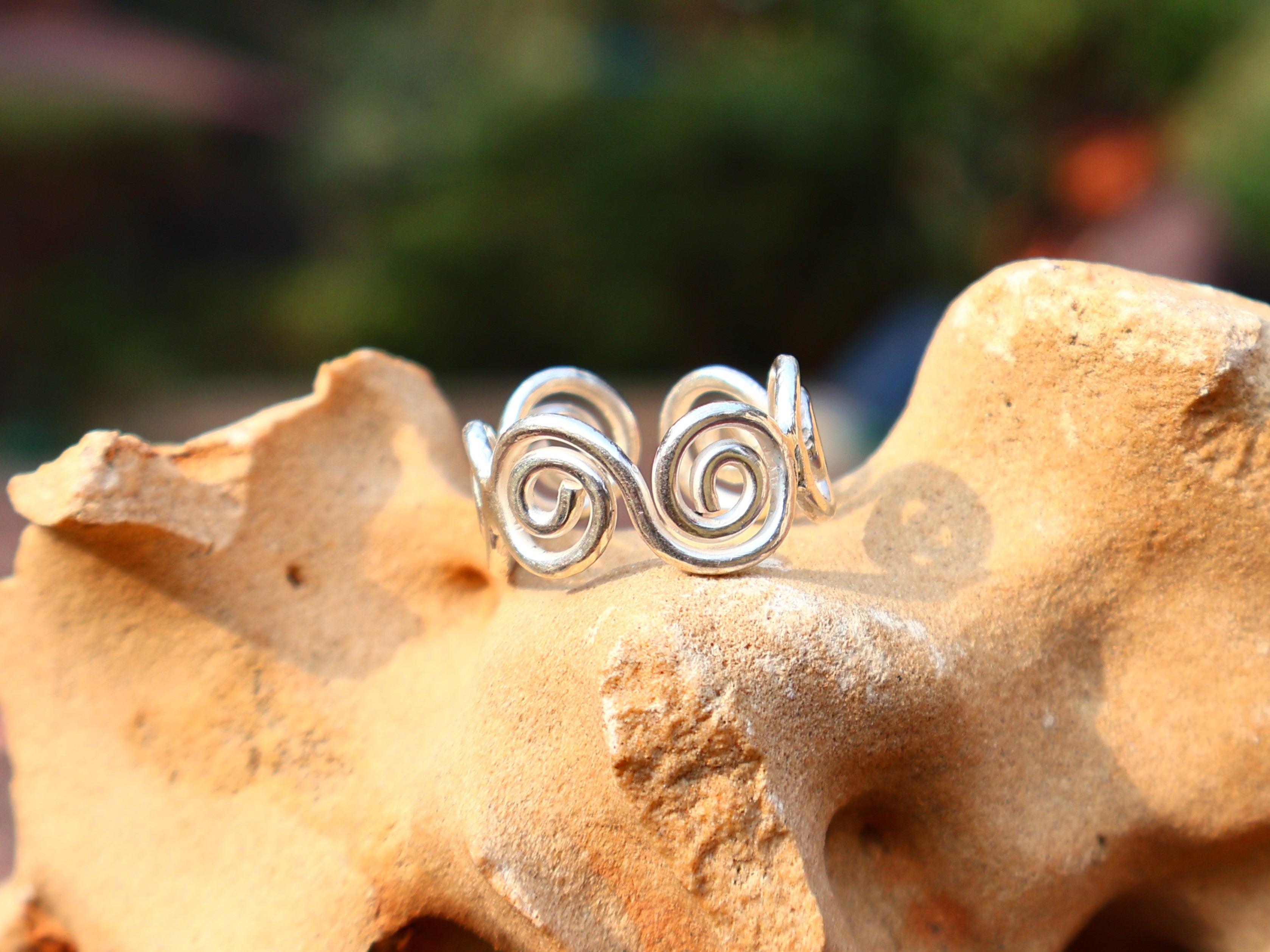 Handgemachter Silberspiralring 925 Sterling Silber Spiral Schmuck Damenring Einzigartiger Statement-Ring Schmuck für Sie