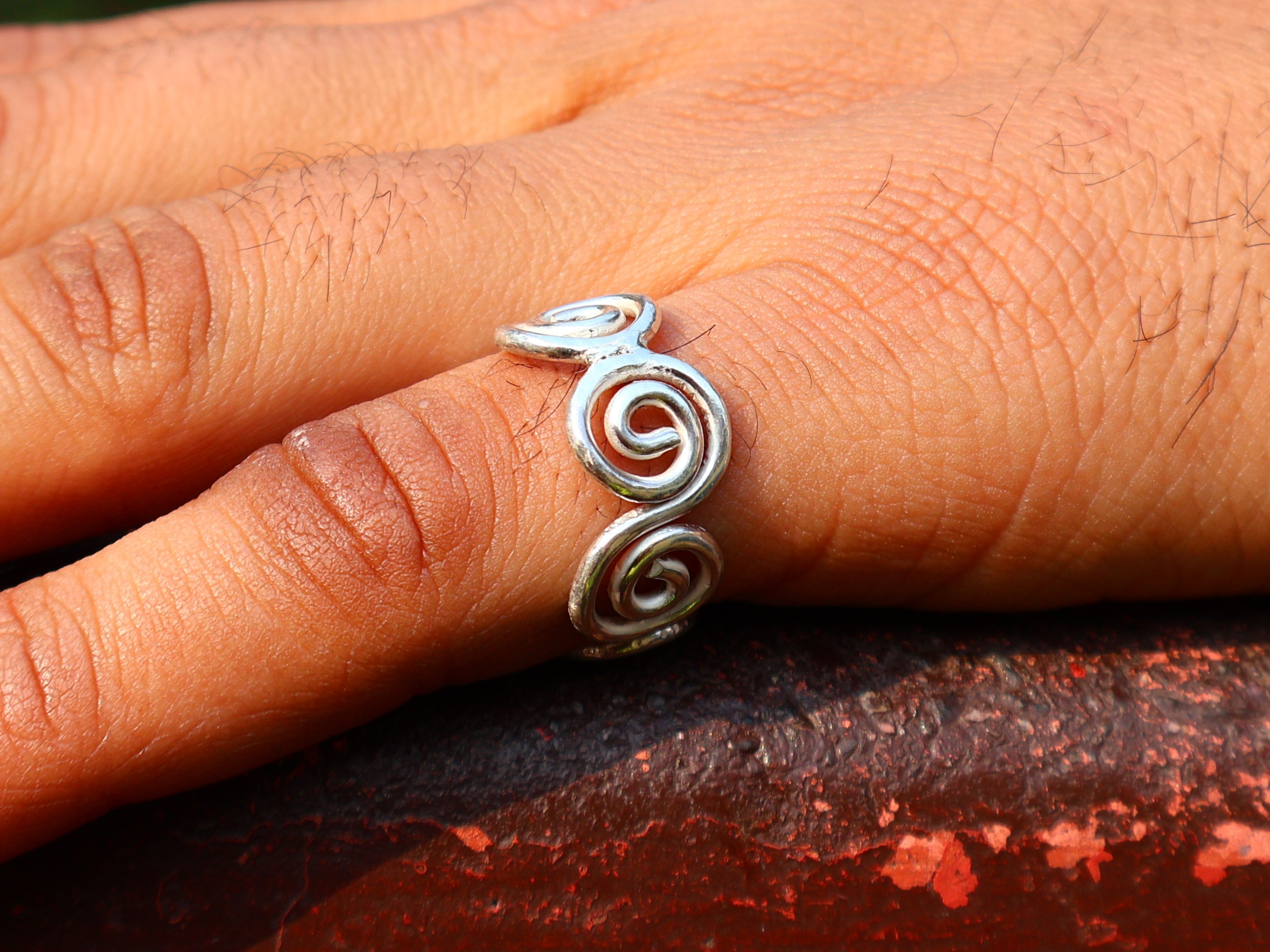 Handgemachter Silberspiralring 925 Sterling Silber Spiral Schmuck Damenring Einzigartiger Statement-Ring Schmuck für Sie