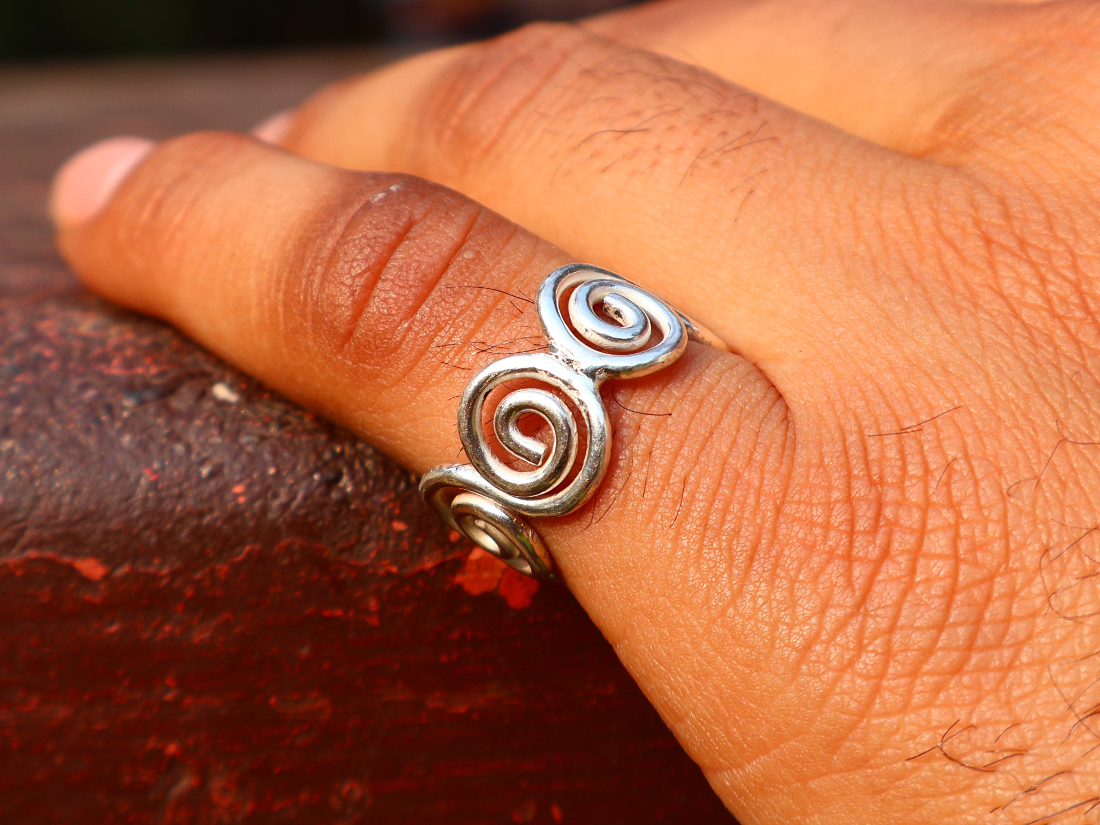 Handgemachter Silberspiralring 925 Sterling Silber Spiral Schmuck Damenring Einzigartiger Statement-Ring Schmuck für Sie