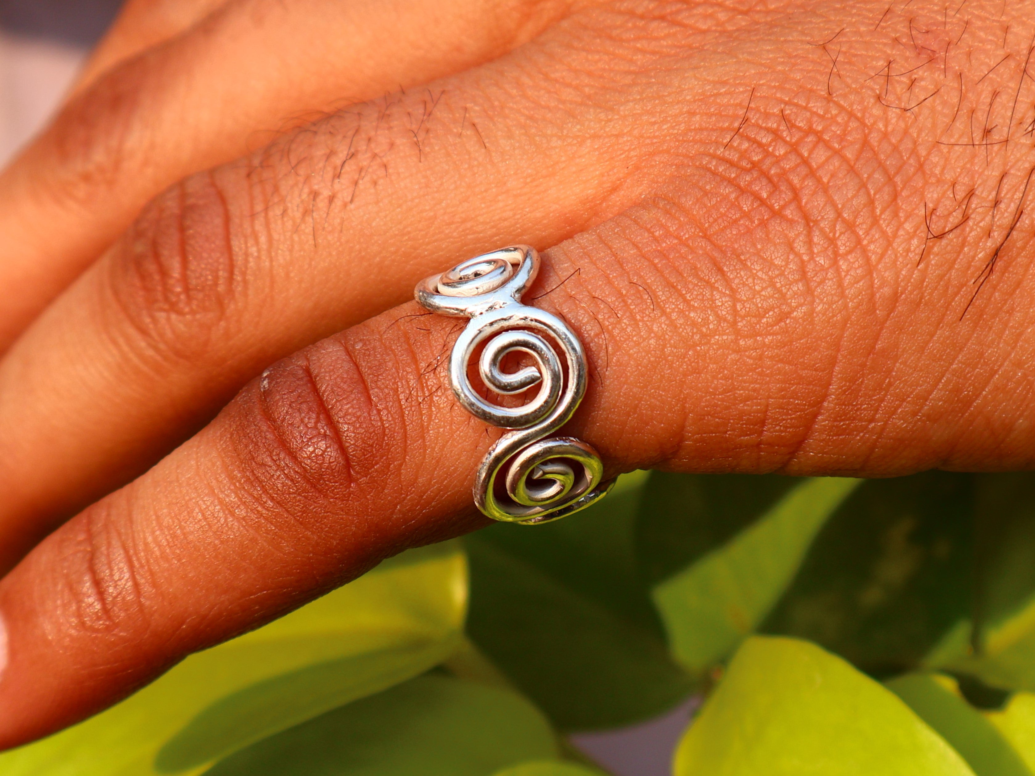 Handgemachter Silberspiralring 925 Sterling Silber Spiral Schmuck Damenring Einzigartiger Statement-Ring Schmuck für Sie
