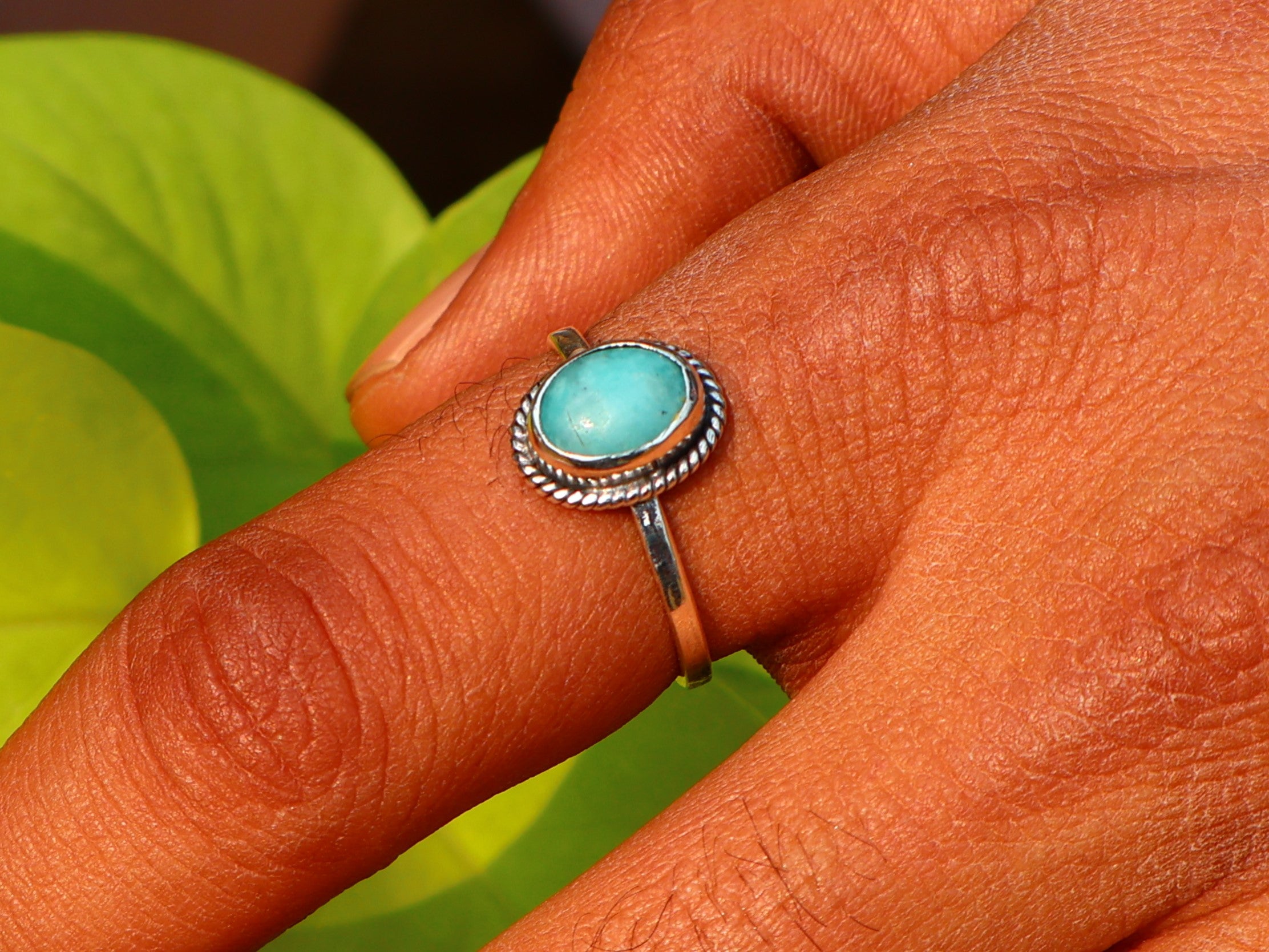Natürlicher Larimar Oval Edelstein Ring 925 Sterling Silber Ring Für Frauen Larimar Massiver Silberring Für Sie Ozean Larimar Ring Geburtstagsgeschenk Ring