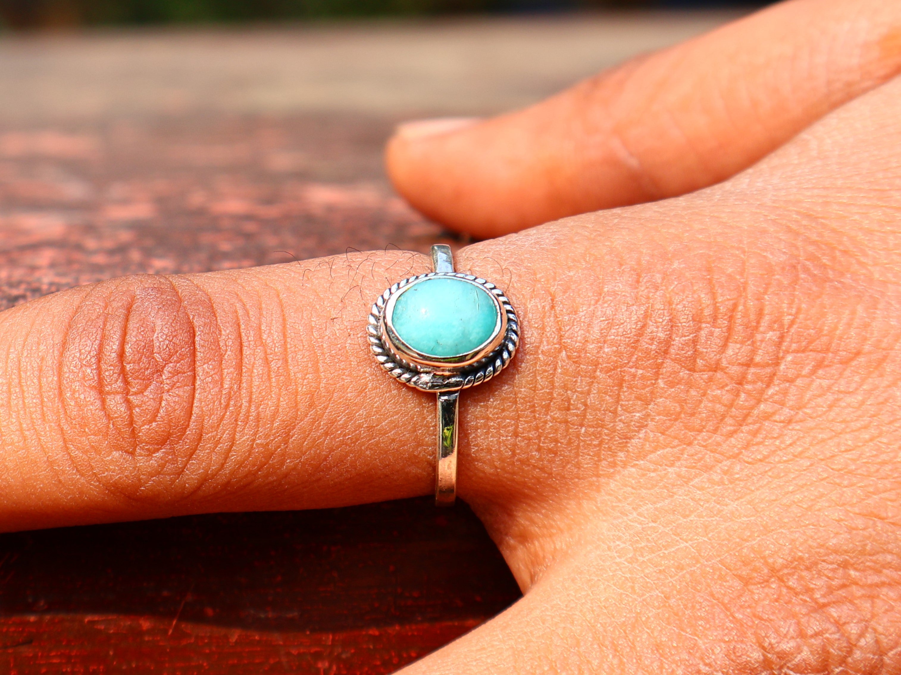 Natuurlijke Larimar Ovale Edelsteen Ring 925 Sterling Zilveren Ring Voor Vrouwen Larimar Massief Zilveren Ring Voor Haar Oceaan Larimar Ring Verjaardagscadeau Ring