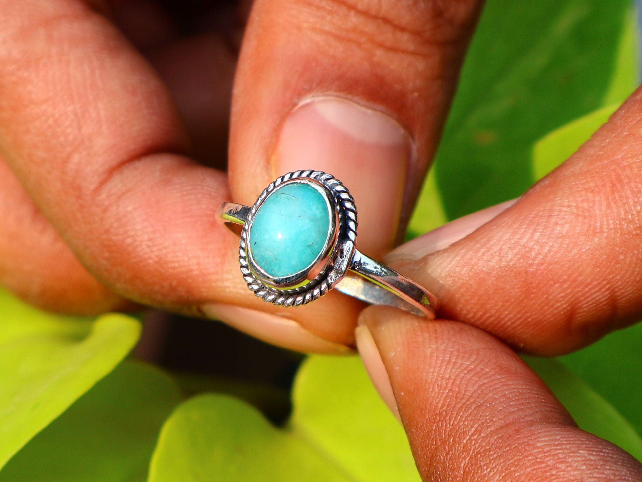 Natuurlijke Larimar Ovale Edelsteen Ring 925 Sterling Zilveren Ring Voor Vrouwen Larimar Massief Zilveren Ring Voor Haar Oceaan Larimar Ring Verjaardagscadeau Ring
