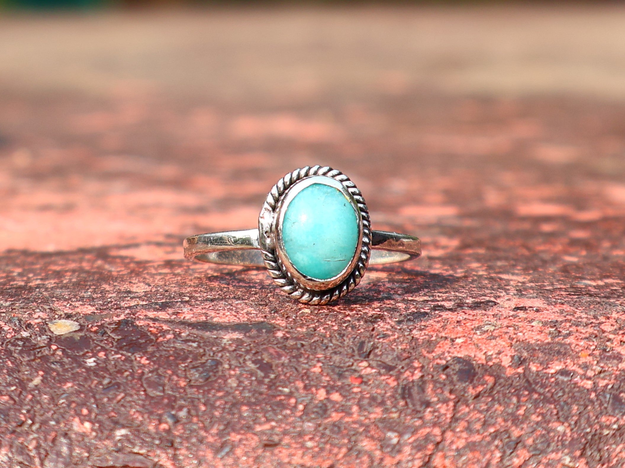 Natuurlijke Larimar Ovale Edelsteen Ring 925 Sterling Zilveren Ring Voor Vrouwen Larimar Massief Zilveren Ring Voor Haar Oceaan Larimar Ring Verjaardagscadeau Ring