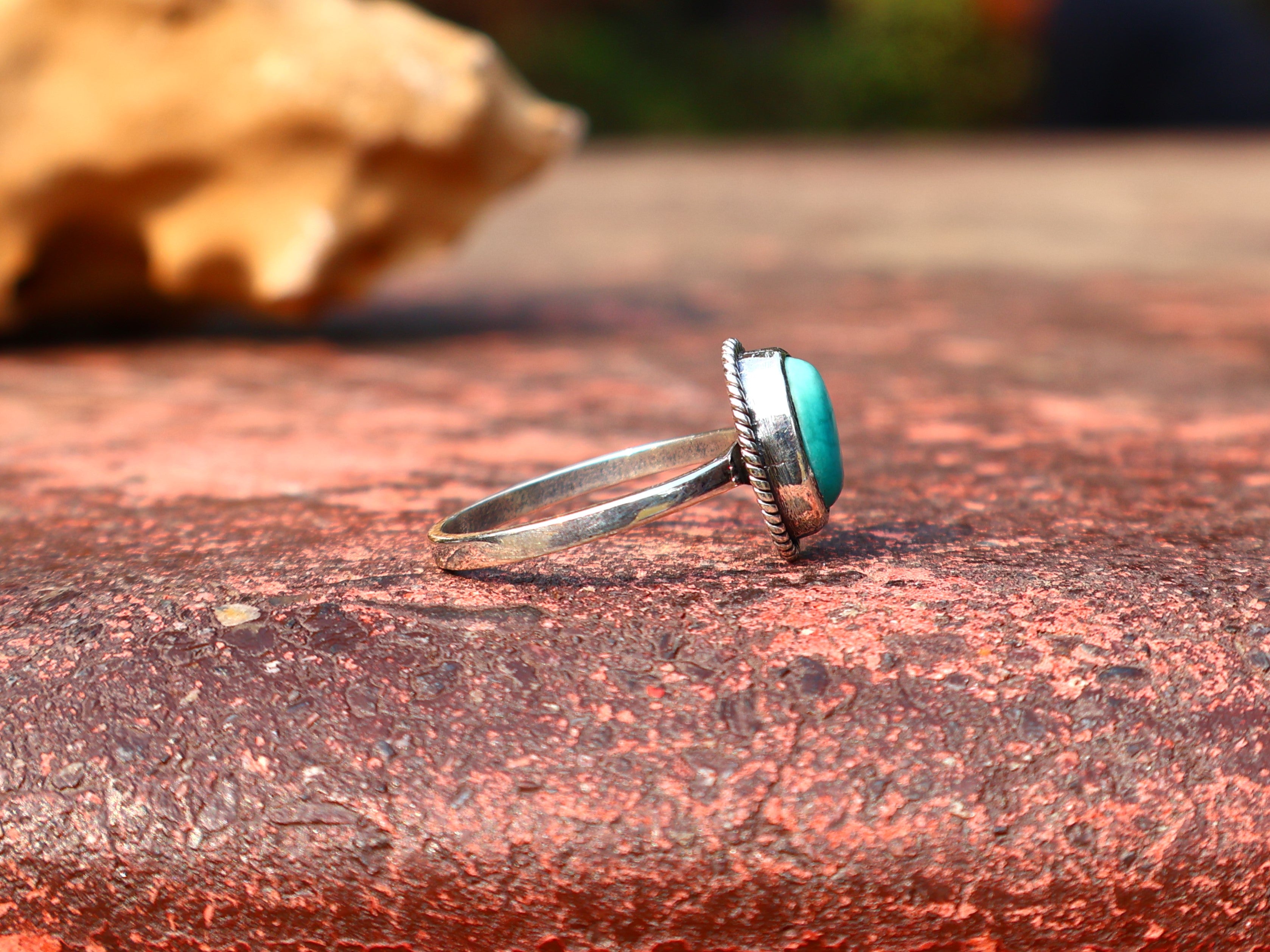 925 Sterling Silber Türkis Ring Handgemachter Damen Ring Böhmischer Ovaler Türkis Ring Blauer Stein Ring Geschenk Für Sie