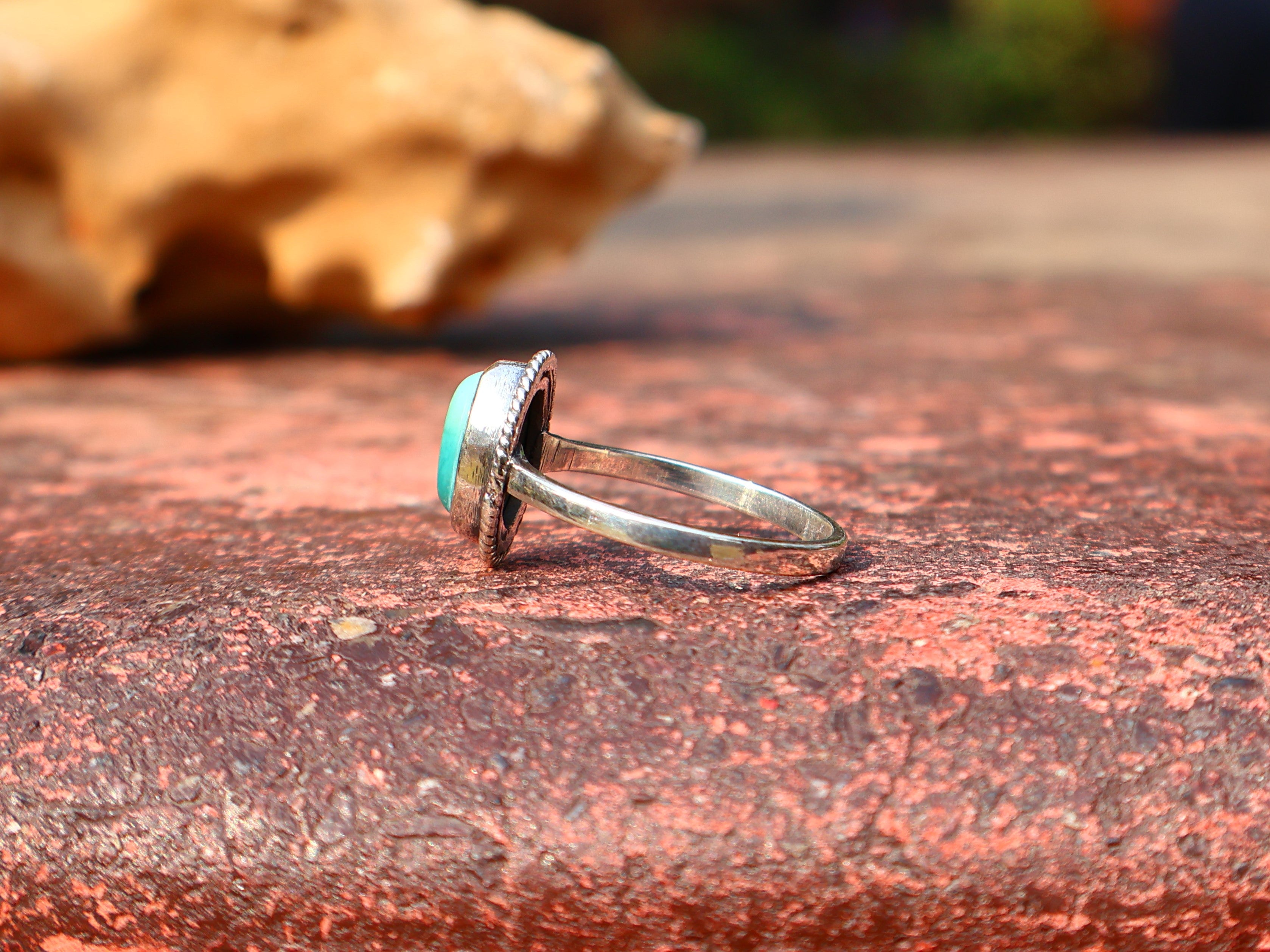 925 Sterling Silber Türkis Ring Handgemachter Damen Ring Böhmischer Ovaler Türkis Ring Blauer Stein Ring Geschenk Für Sie