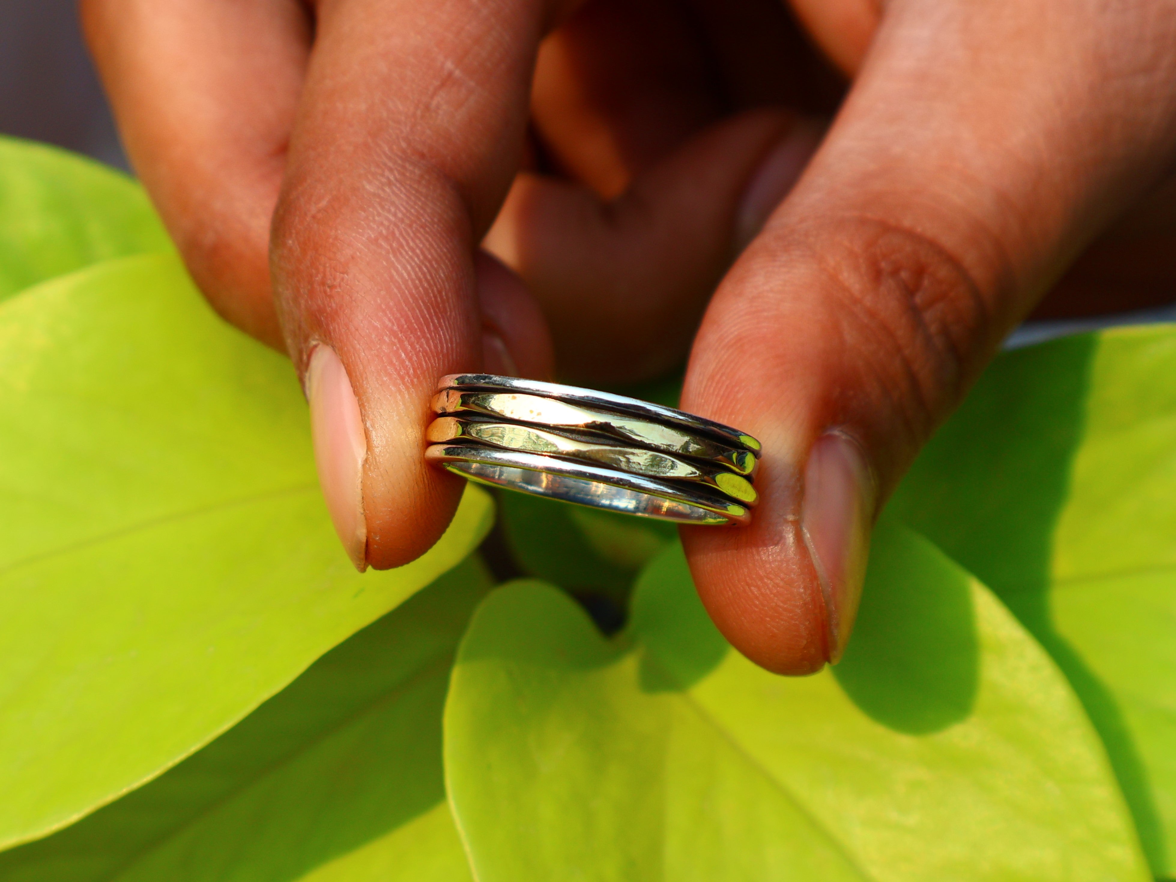 Spinner-Bandring, 925er Silberring, Silber-Bandring, handgefertigter Silber-Spinner-Ring für Damen, Yoga-Ring, Geschenk für sie