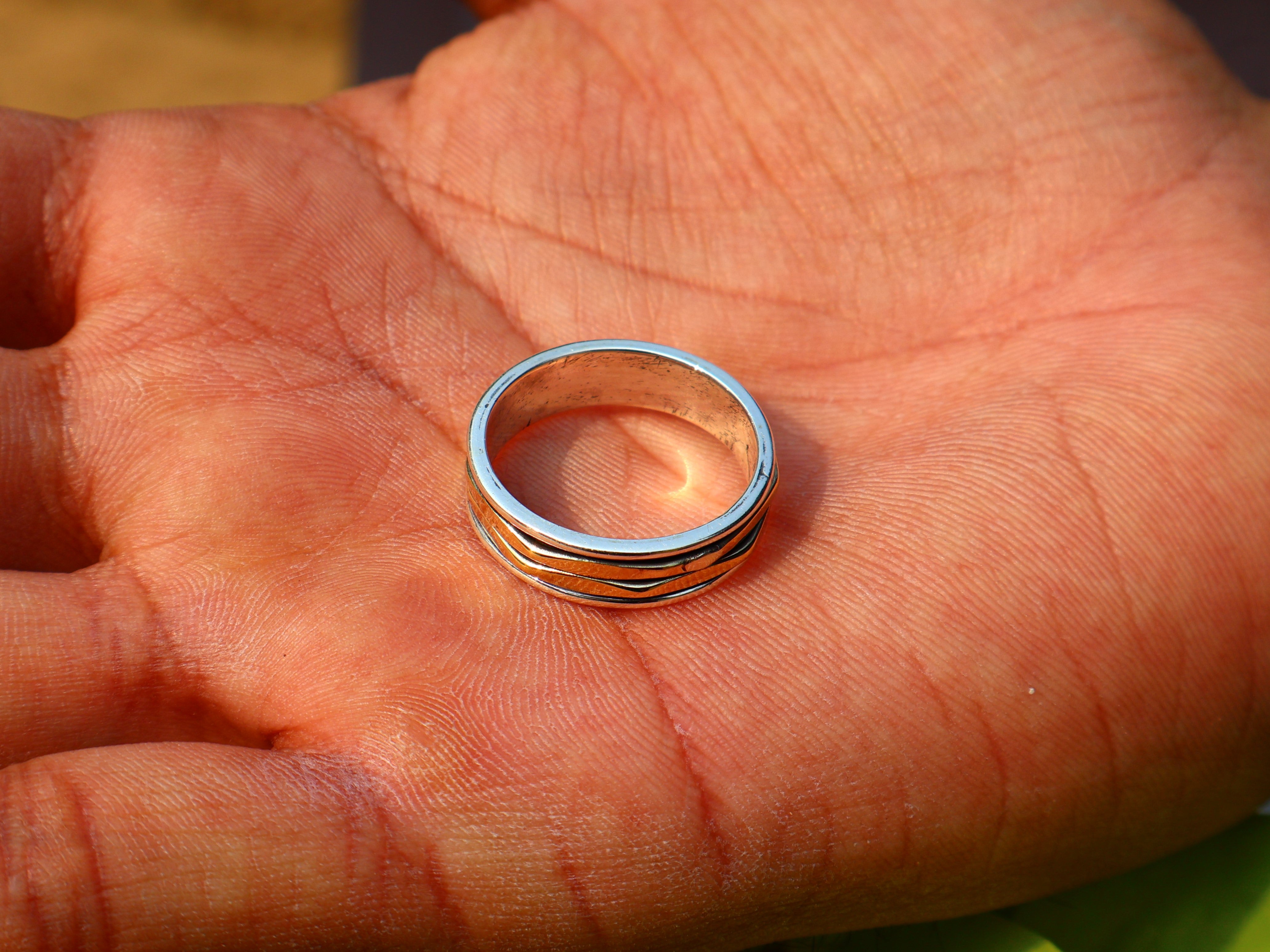 Spinner-Bandring, 925er Silberring, Silber-Bandring, handgefertigter Silber-Spinner-Ring für Damen, Yoga-Ring, Geschenk für sie