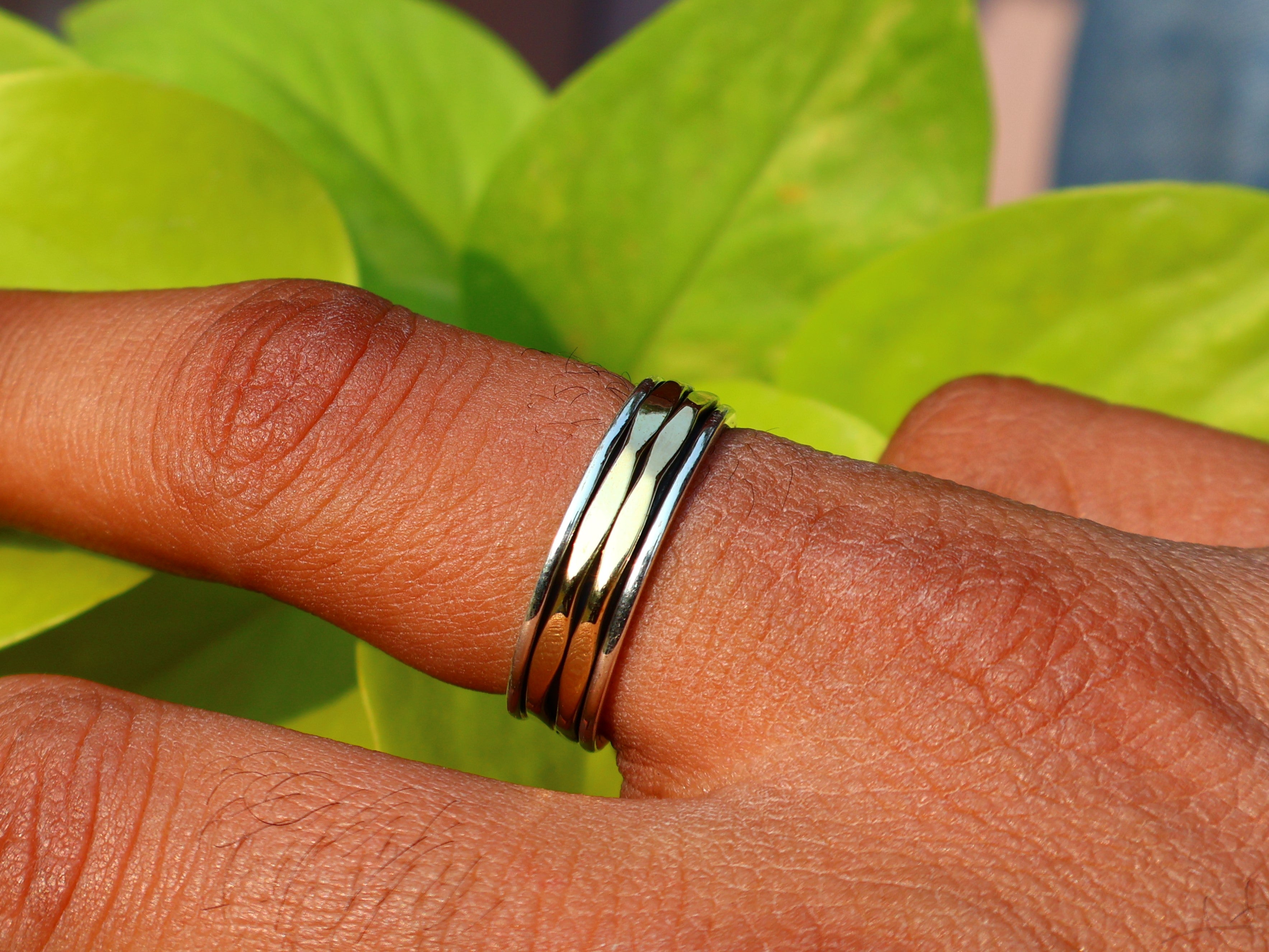 Spinner-Bandring, 925er Silberring, Silber-Bandring, handgefertigter Silber-Spinner-Ring für Damen, Yoga-Ring, Geschenk für sie