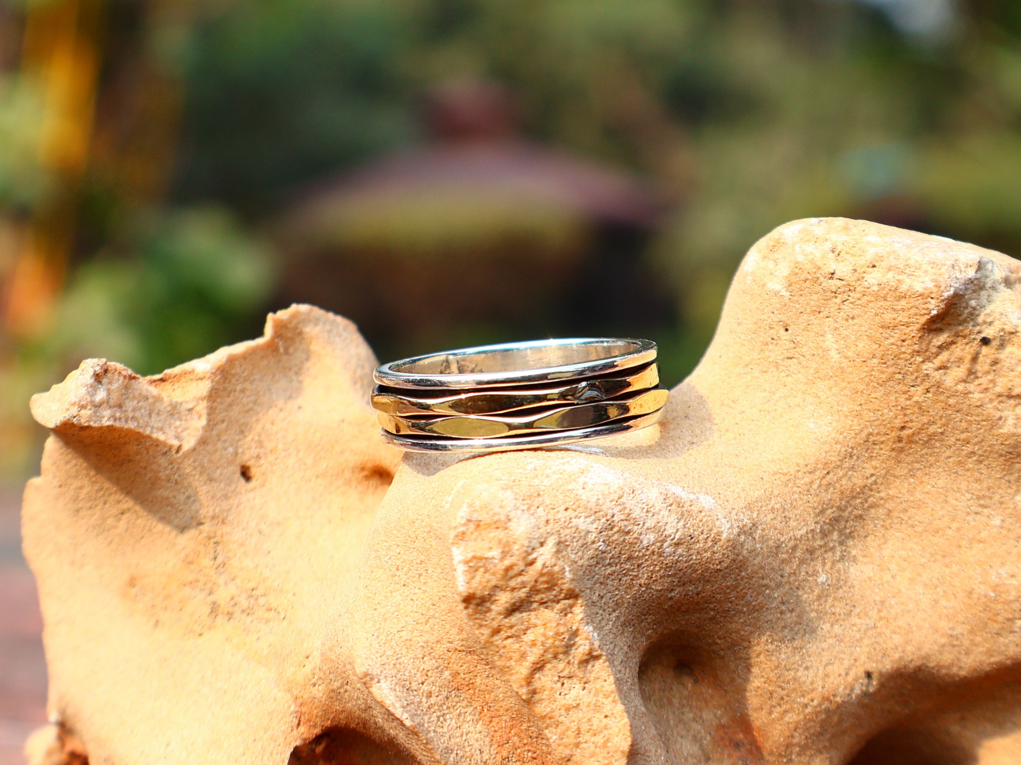 Spinner-Bandring, 925er Silberring, Silber-Bandring, handgefertigter Silber-Spinner-Ring für Damen, Yoga-Ring, Geschenk für sie