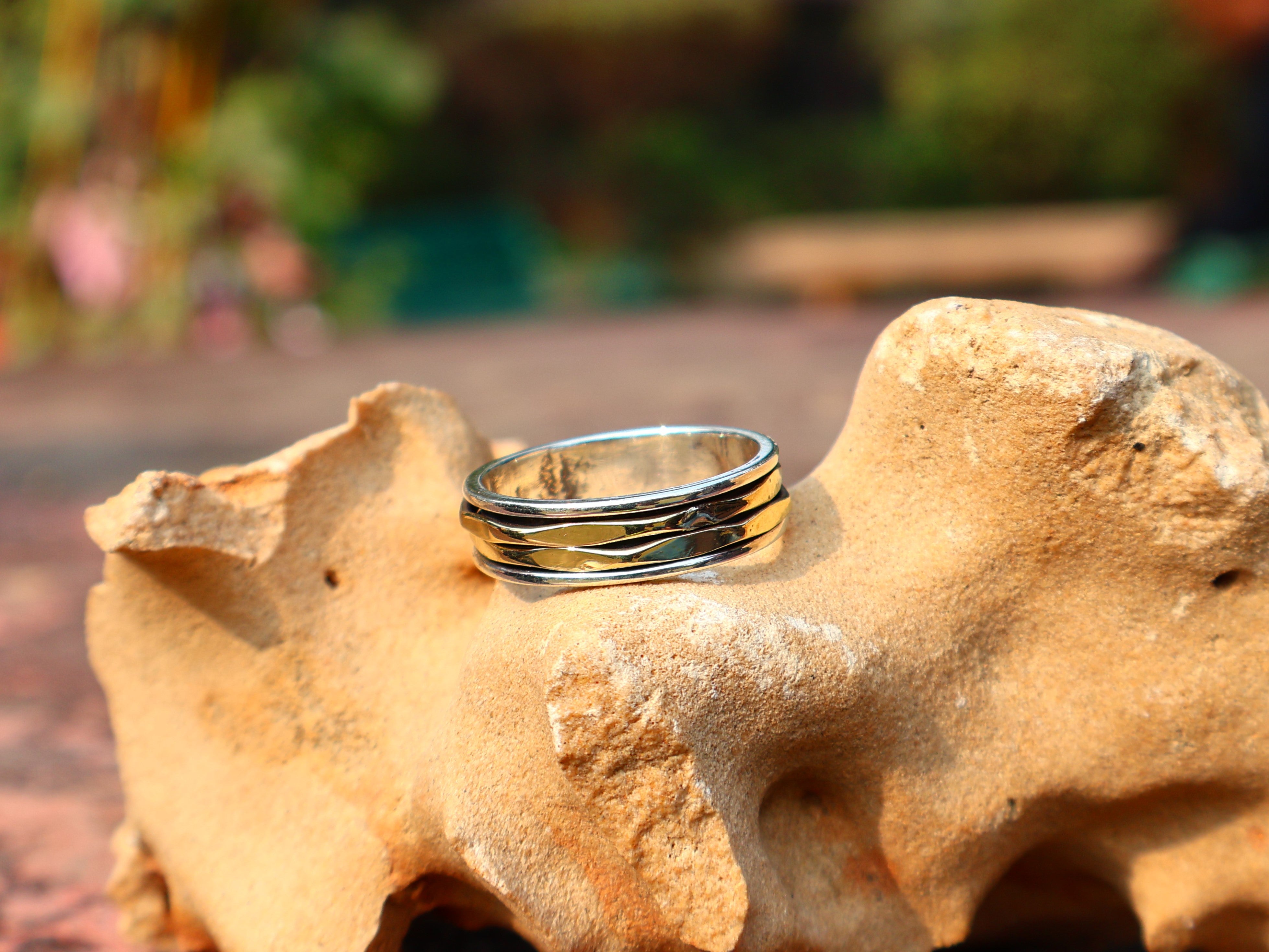 Spinner-Bandring, 925er Silberring, Silber-Bandring, handgefertigter Silber-Spinner-Ring für Damen, Yoga-Ring, Geschenk für sie