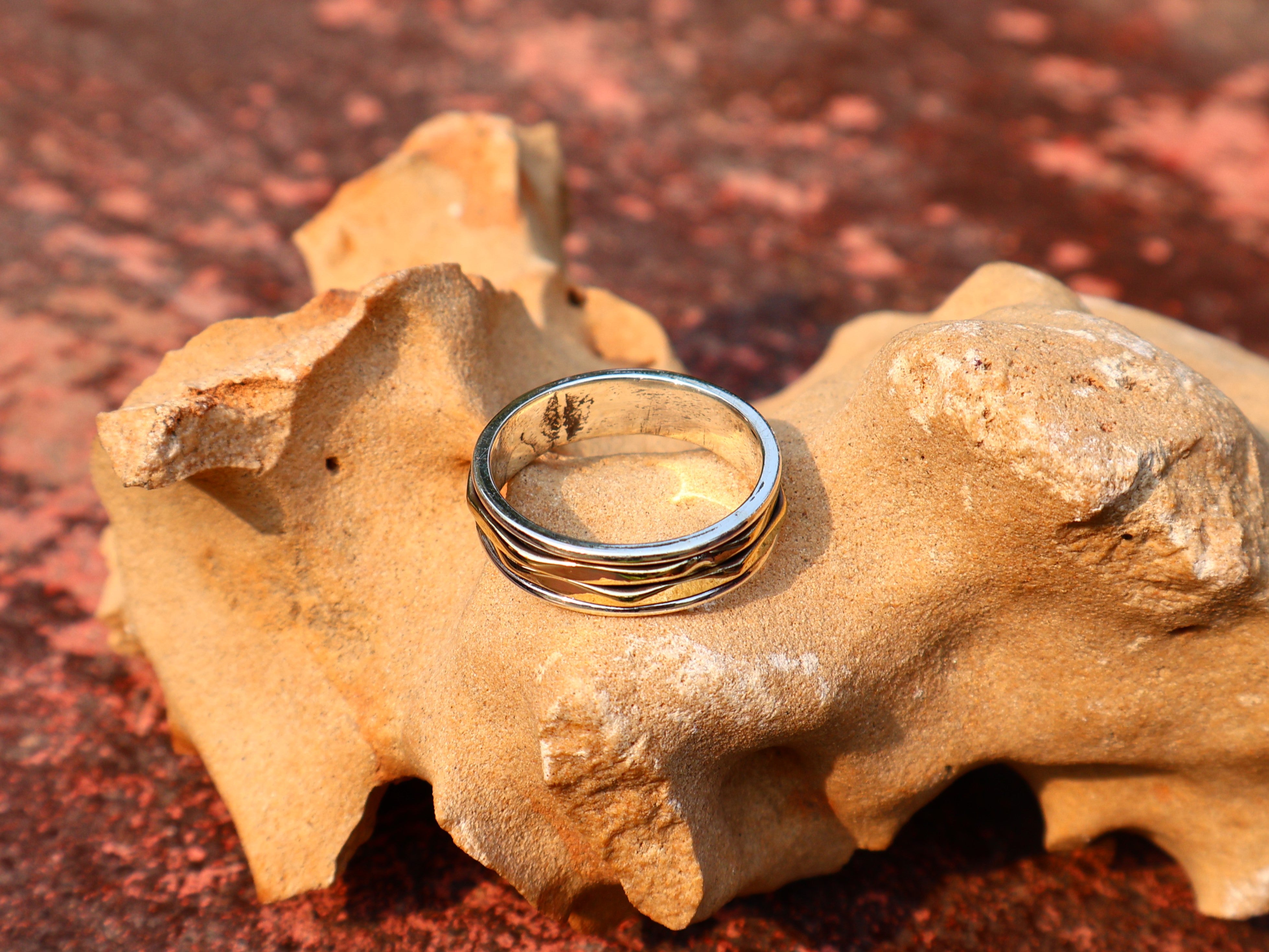Spinner-Bandring, 925er Silberring, Silber-Bandring, handgefertigter Silber-Spinner-Ring für Damen, Yoga-Ring, Geschenk für sie