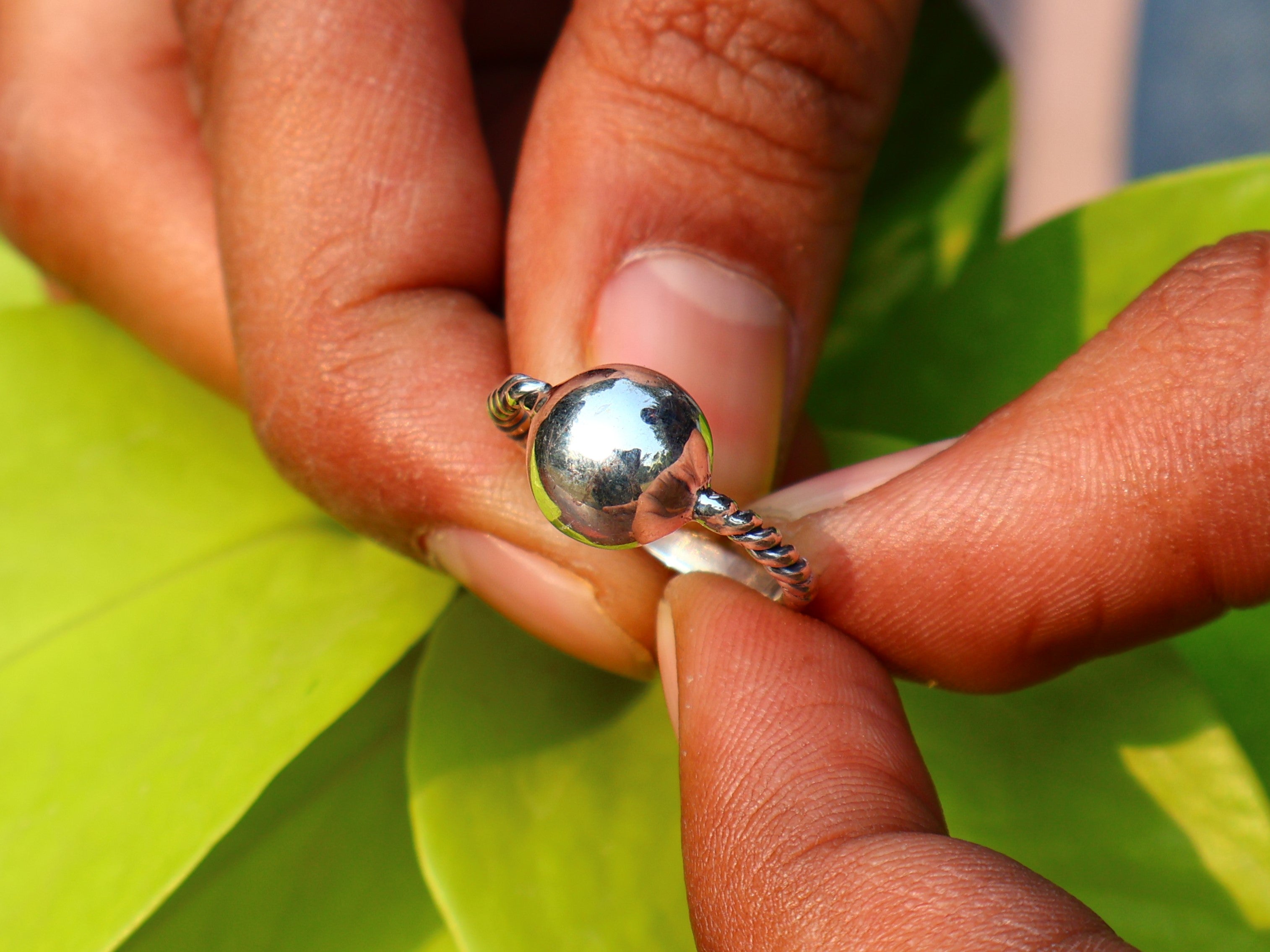 925 Sterling Silber Kugelring Kugelring Stapelring Handgemachter Ring Böhmischer Ring Geschenk für Sie