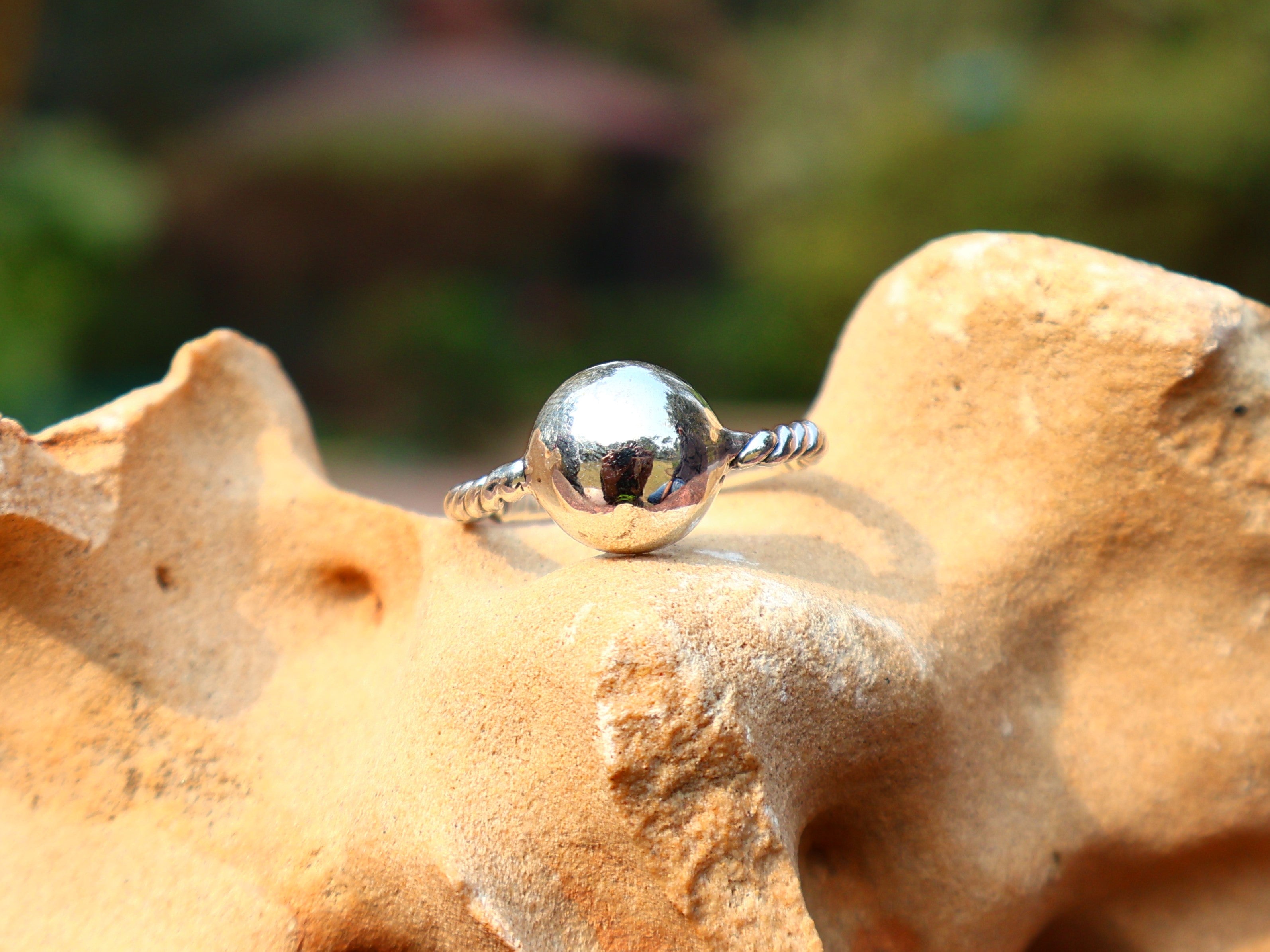 925 Sterling Silber Kugelring Kugelring Stapelring Handgemachter Ring Böhmischer Ring Geschenk für Sie
