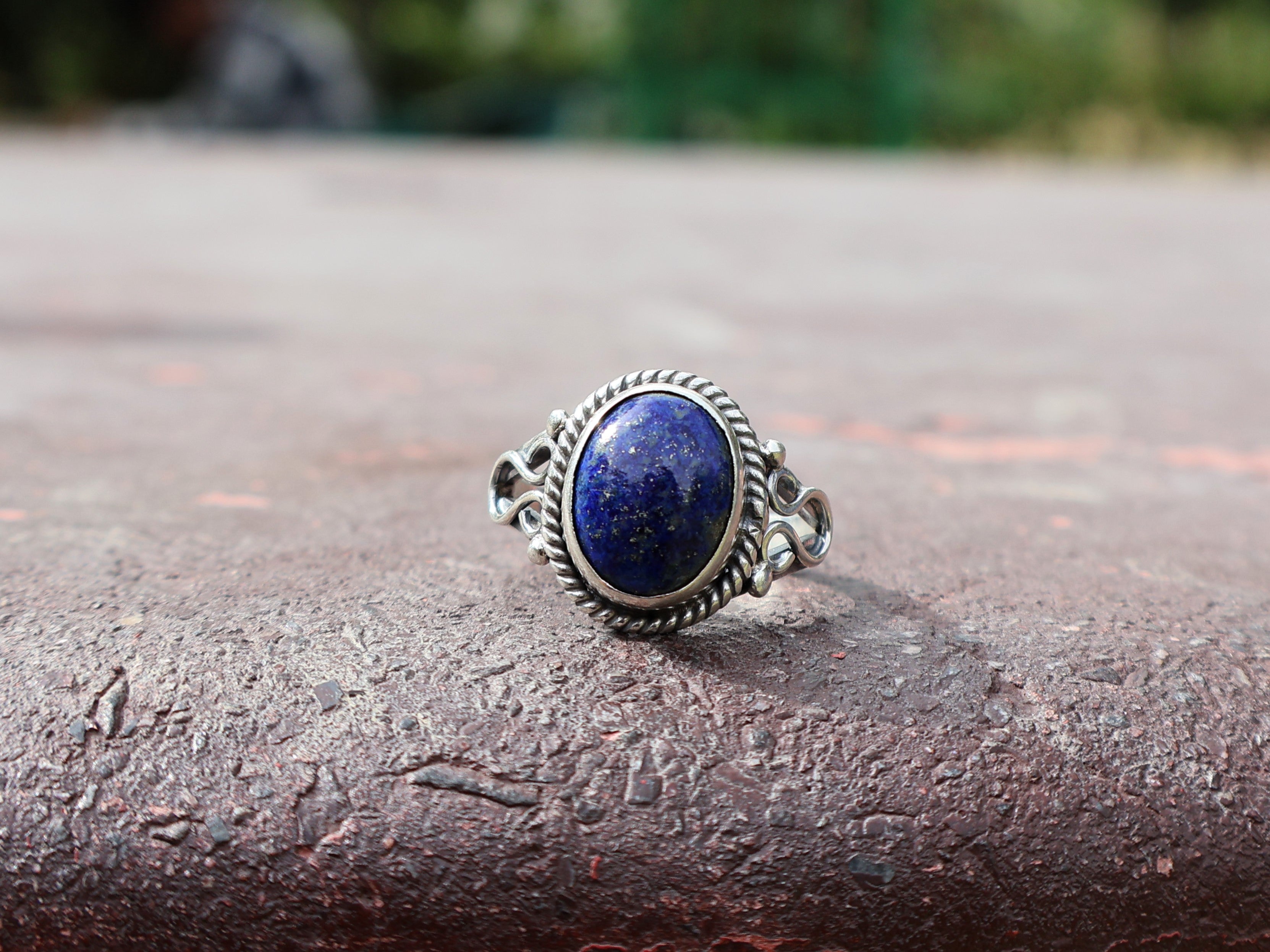 925er Sterling Silber Ring Lapislazuli Ring Zierlicher Silberring Edelsteinring für Frauen Versprechensring