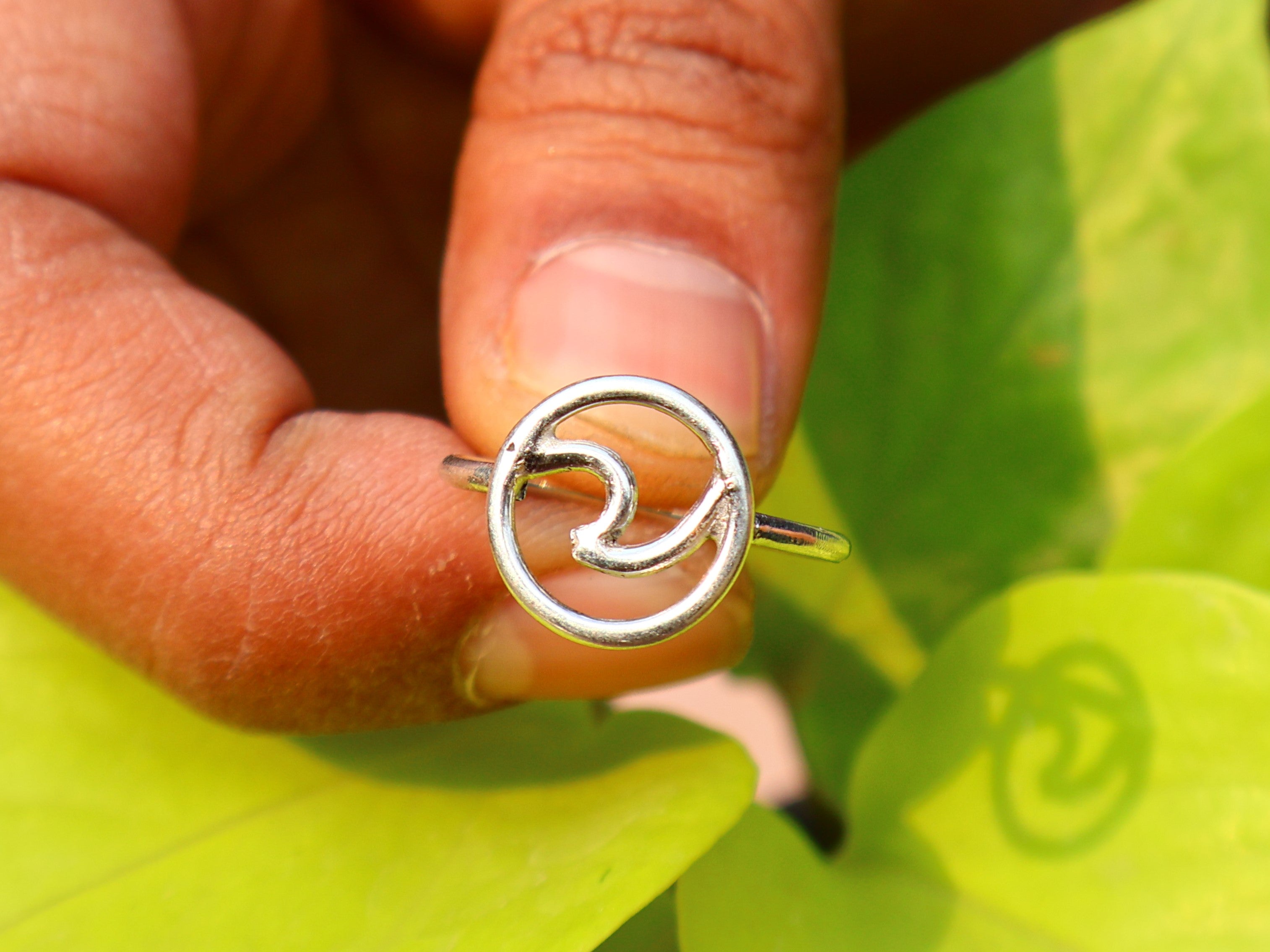 Silberner Wellenring 925 Sterling Silber Ozeanring Strandring Handgemachter Stapelring Boho Ring Geschenk Für Sie