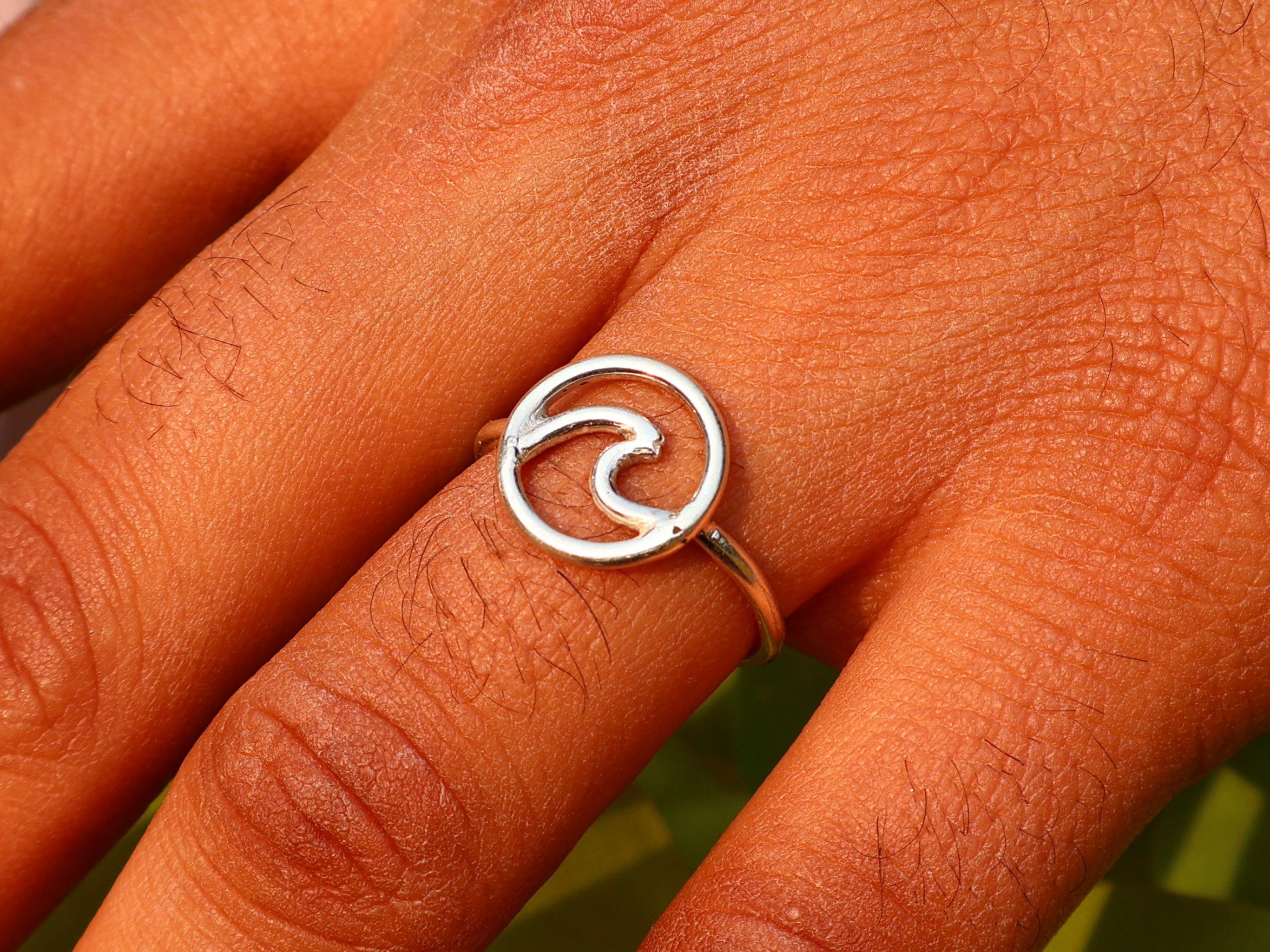 Silberner Wellenring 925 Sterling Silber Ozeanring Strandring Handgemachter Stapelring Boho Ring Geschenk Für Sie