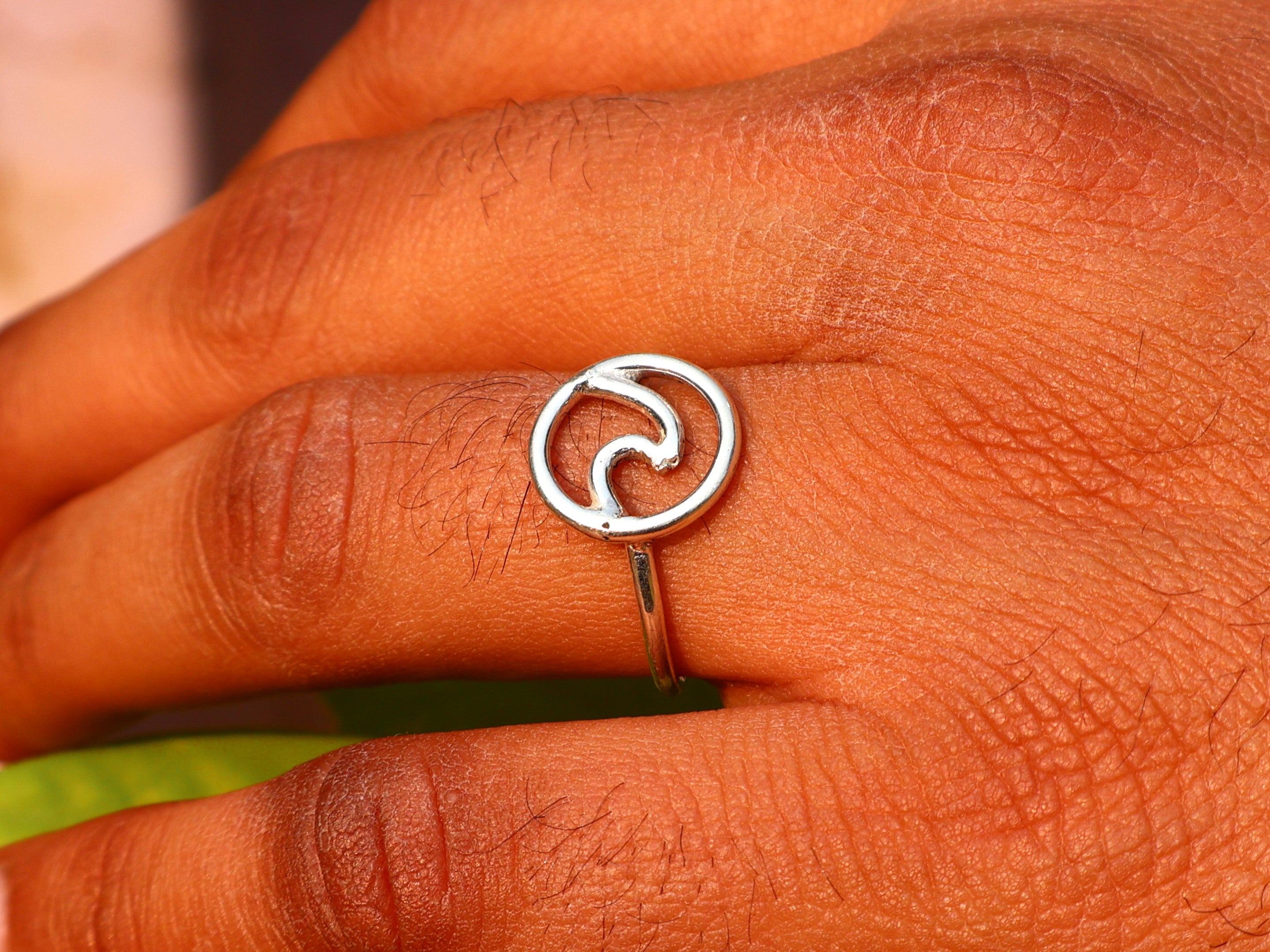 Silberner Wellenring 925 Sterling Silber Ozeanring Strandring Handgemachter Stapelring Boho Ring Geschenk Für Sie