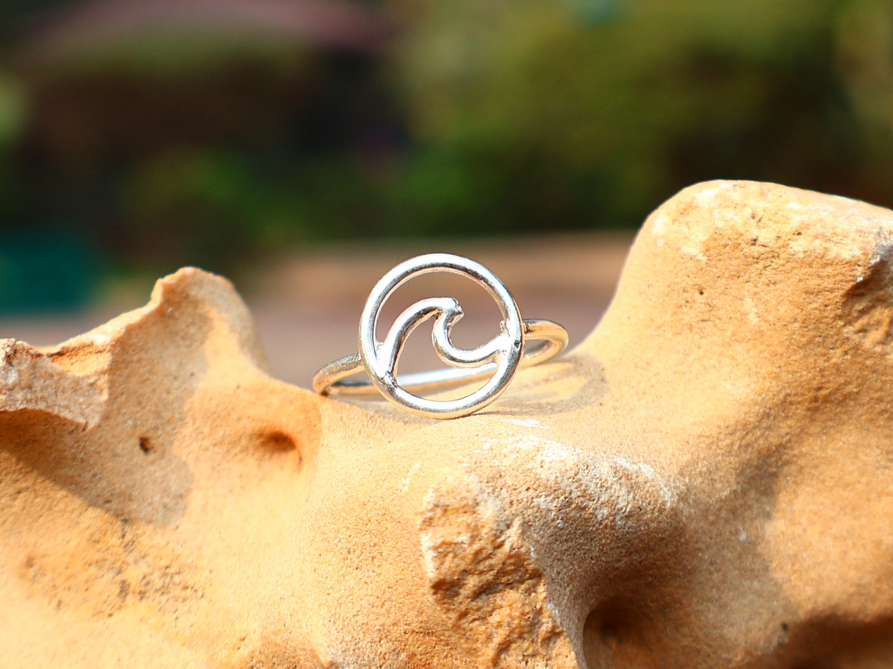 Silberner Wellenring 925 Sterling Silber Ozeanring Strandring Handgemachter Stapelring Boho Ring Geschenk Für Sie