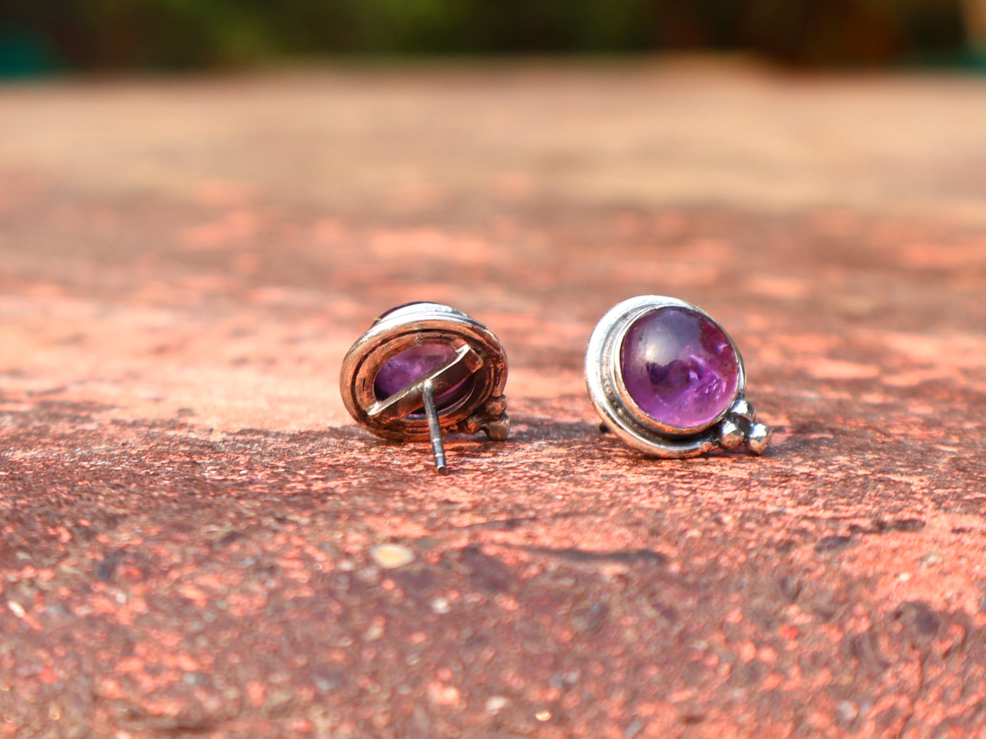 Amethyst-Ohrstecker Silberohrringe Sterling Silber 925 Ohrstecker Alltags-Ohrring Geschenk für sie