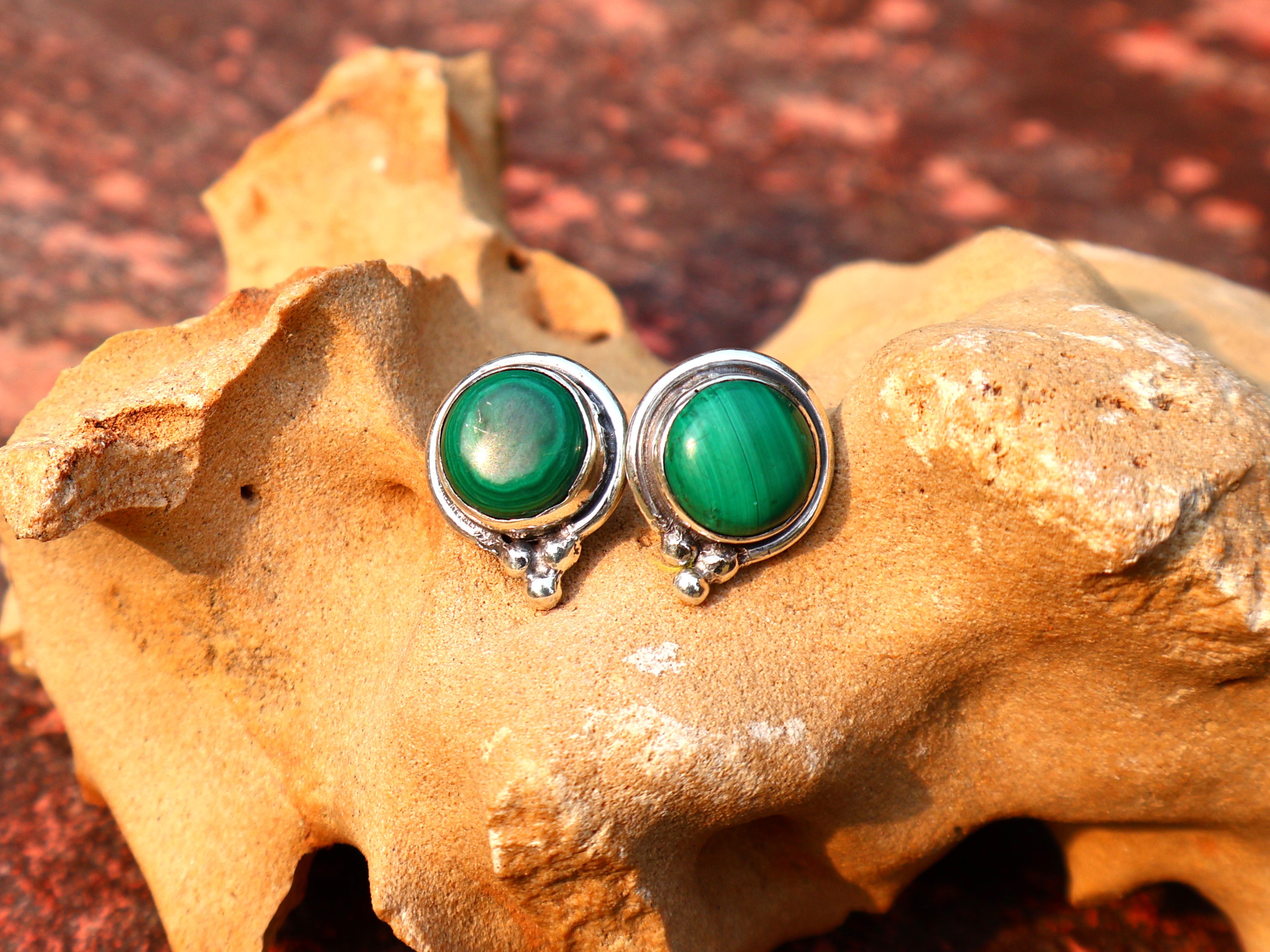 Malachiet Oorknopjes 925 Sterling Zilveren Oorbellen Dagelijkse Oorbellen Cadeau Voor Haar Oorknopjes Boho Oorknopjes