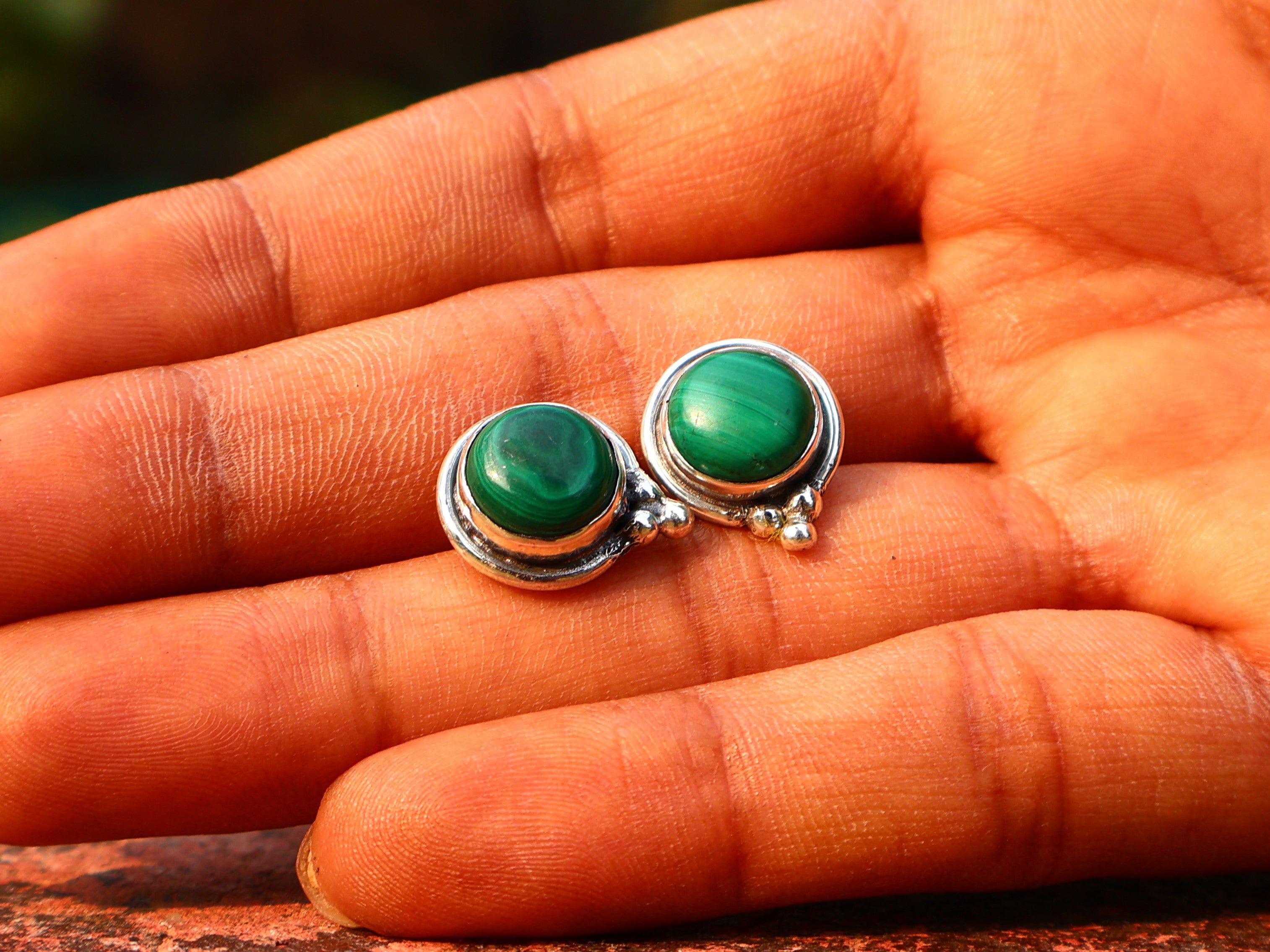 Malachiet Oorknopjes 925 Sterling Zilveren Oorbellen Dagelijkse Oorbellen Cadeau Voor Haar Oorknopjes Boho Oorknopjes