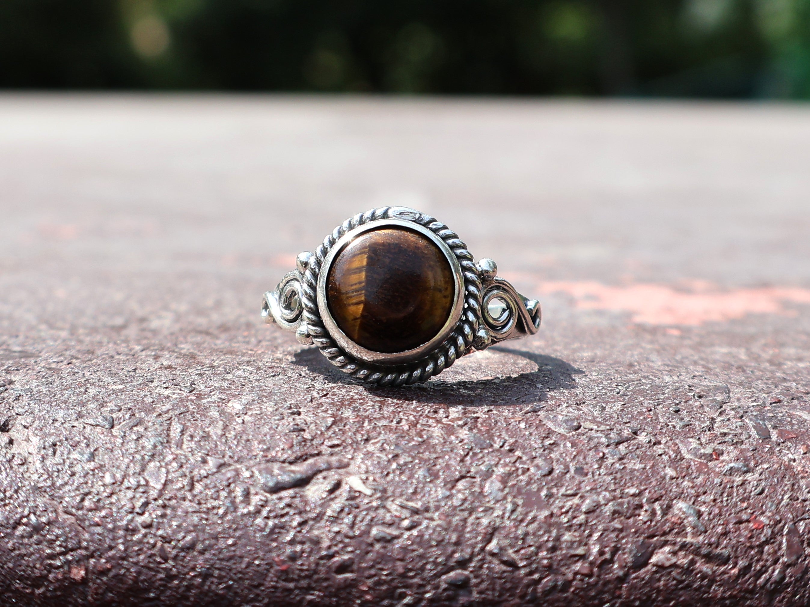 Natur Tigerauge Ring 925 Sterling Silber Ring Damen Ring Böhmischer Ring Zigeuner Ring Geschenk für Sie