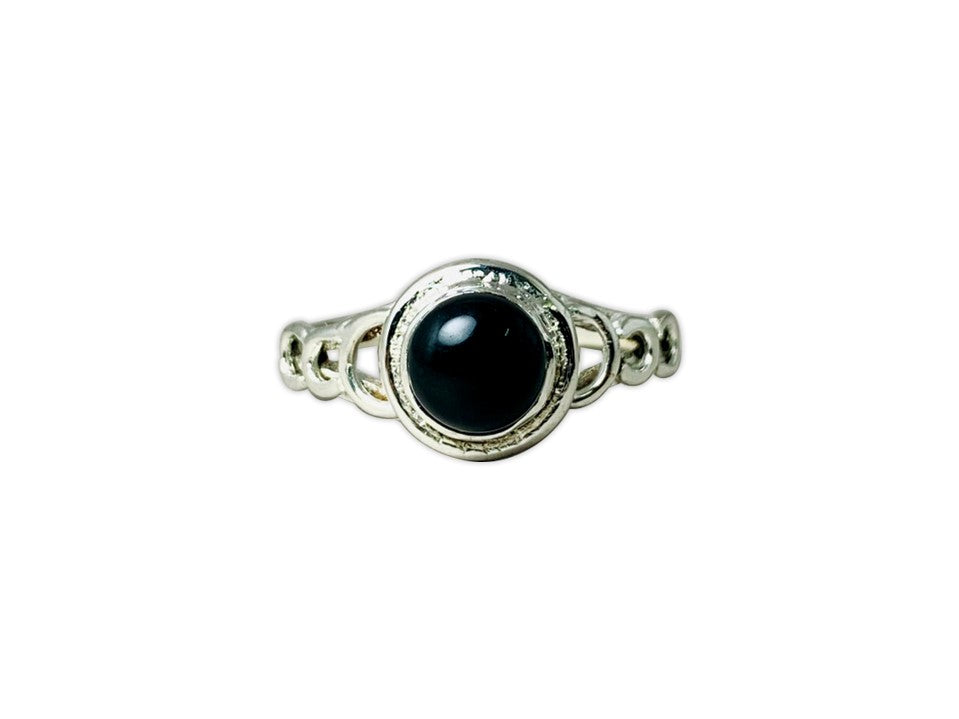Natürlicher Schwarzer Onyx Ring 925 Sterling Silber Dezember Geburtsstein Versprechensring Minimalistischer Boho Ring